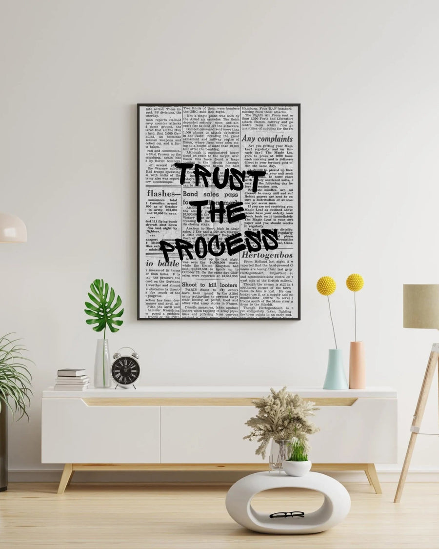 Trust the Process poster styled room photo 8