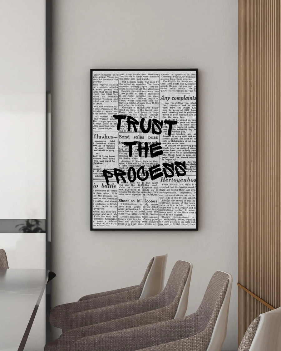 Trust the Process poster styled room photo 3