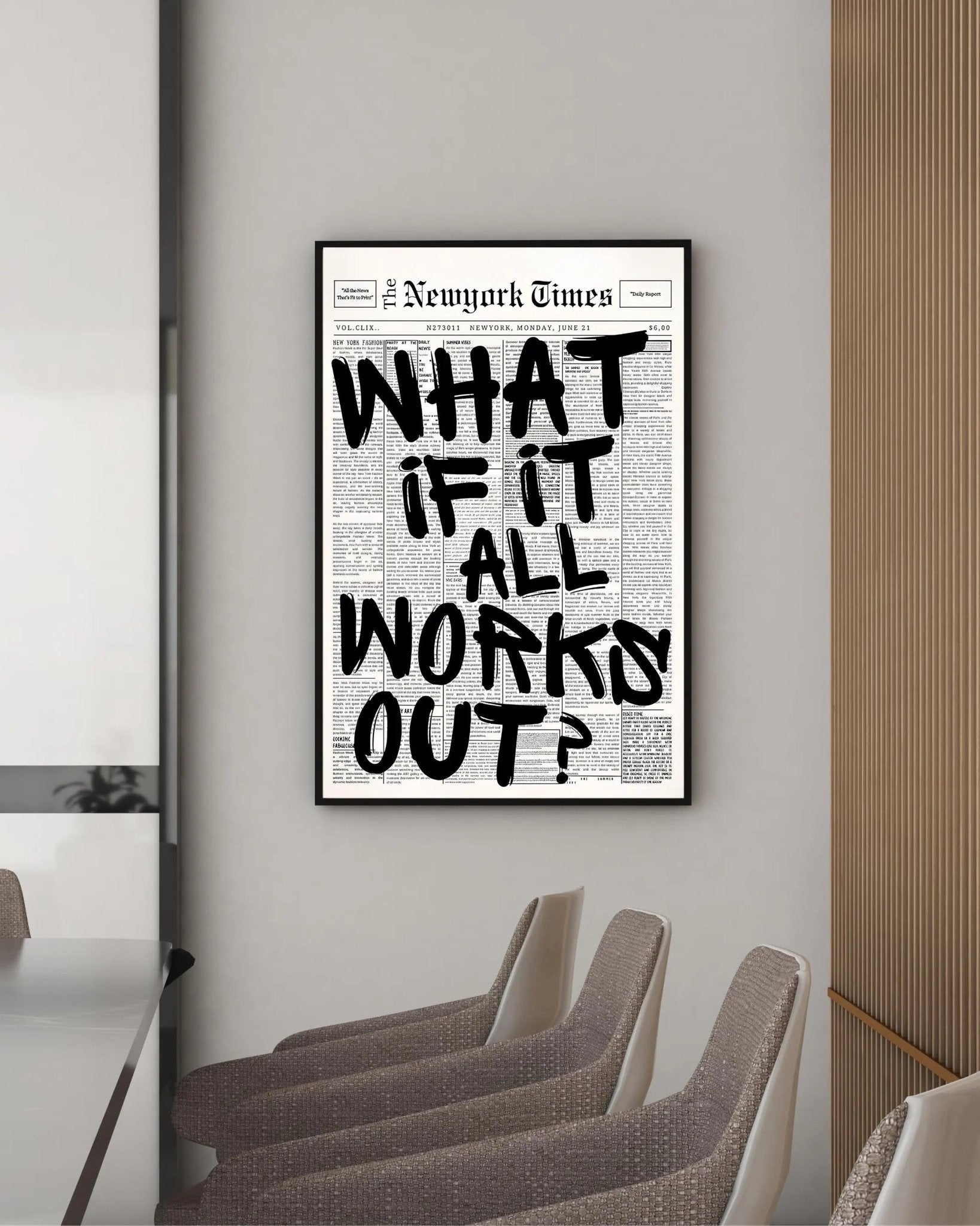 What if it all works out? poster styled room photo 3