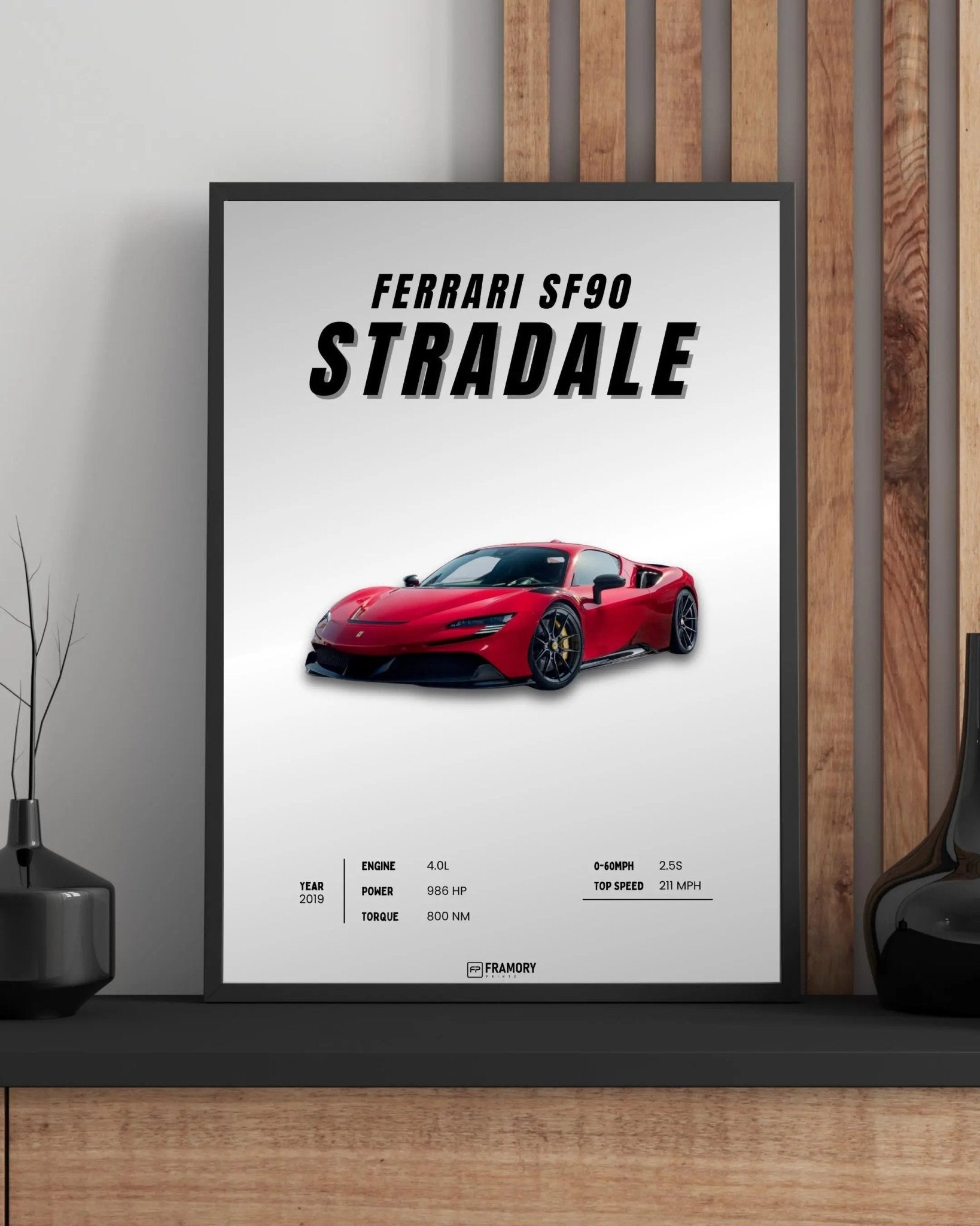 Ferrari SF90 Stradale poster styled room photo 1