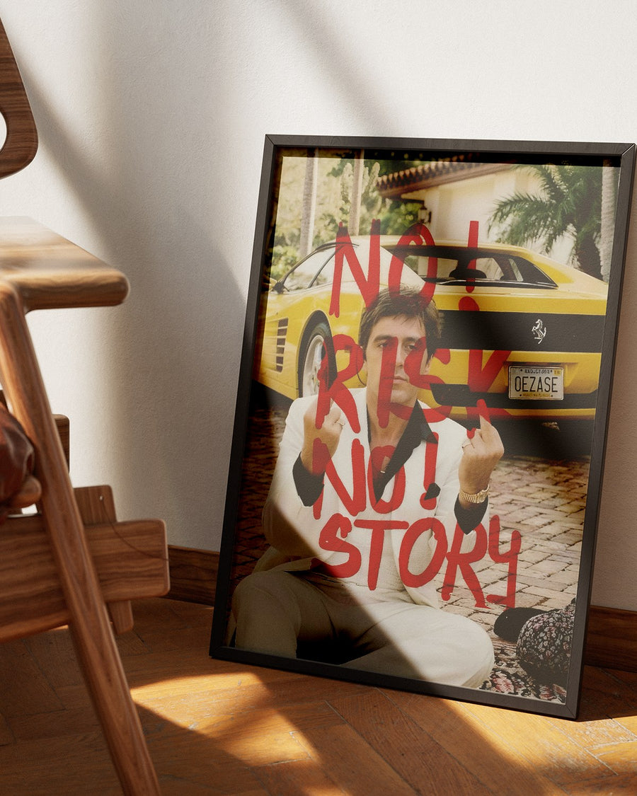 No Risk, No Story in Red poster — Framory Prints