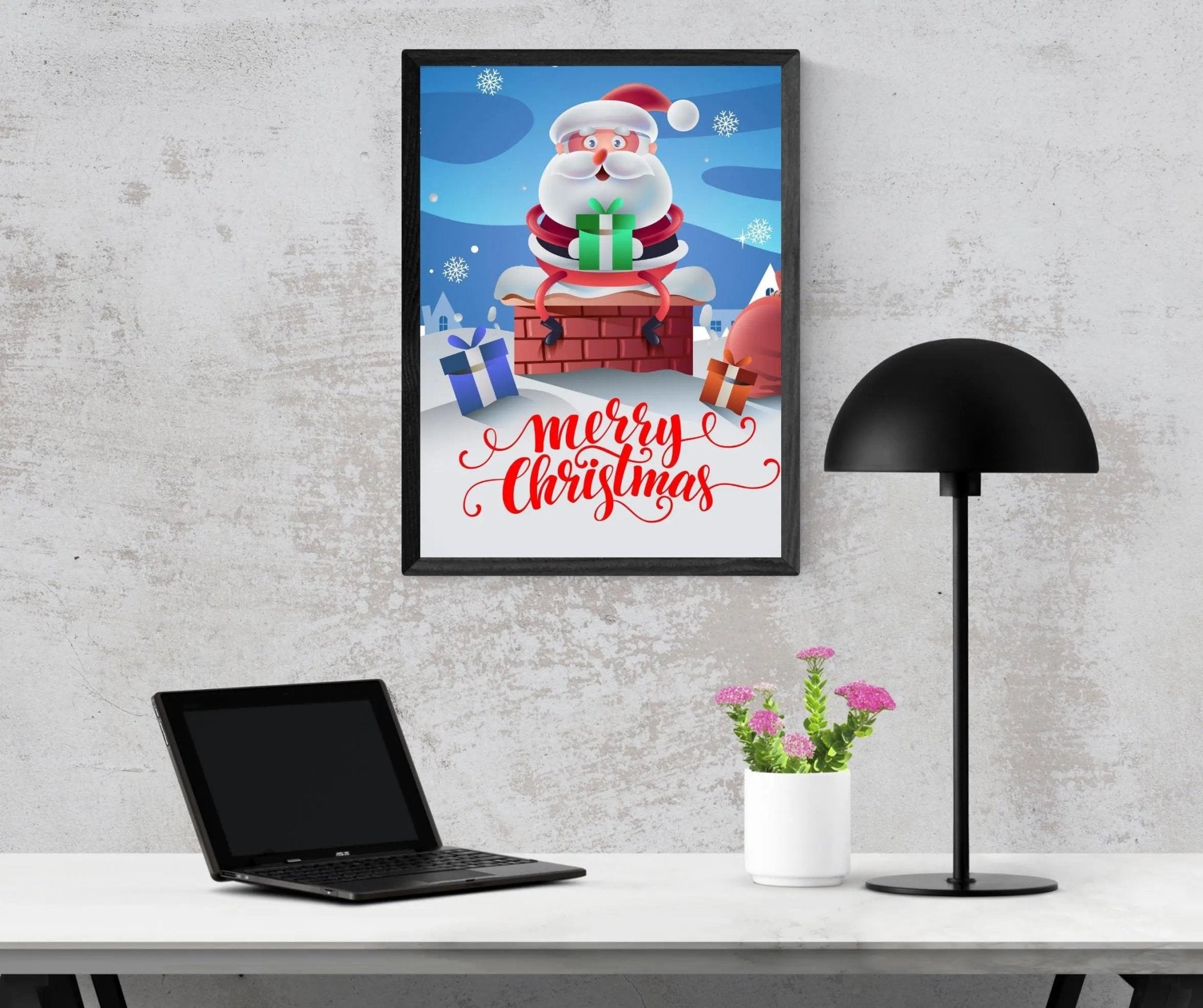Merry Christmas Santa poster styled room photo 4