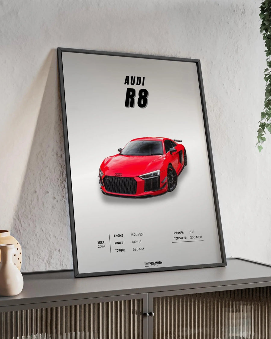 Audi R8 poster styled room photo 2