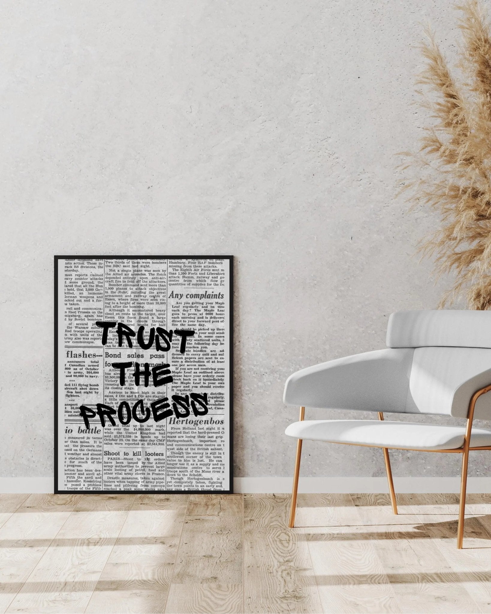 Trust the Process poster styled room photo 7