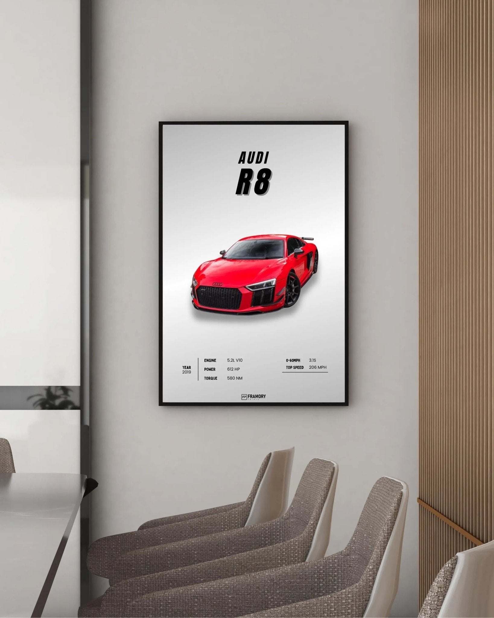 Audi R8 poster styled room photo 3
