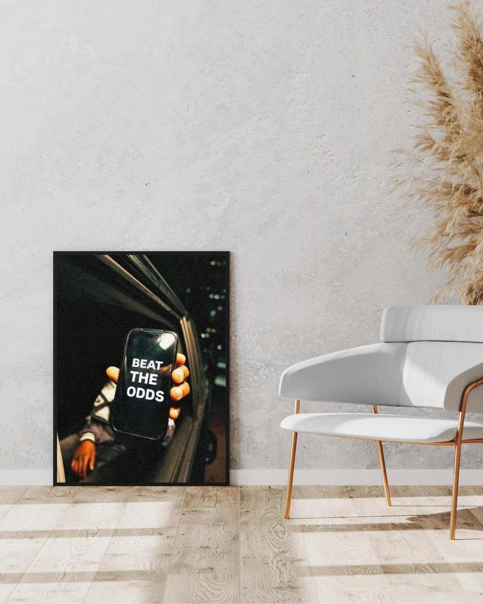 Beat the Odds poster styled room photo 2