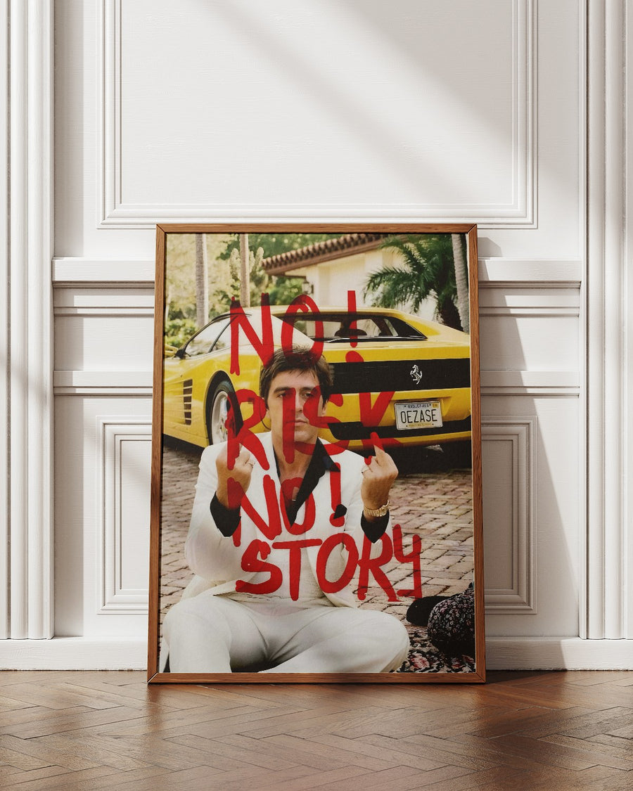 No Risk, No Story in Red poster styled room photo 3