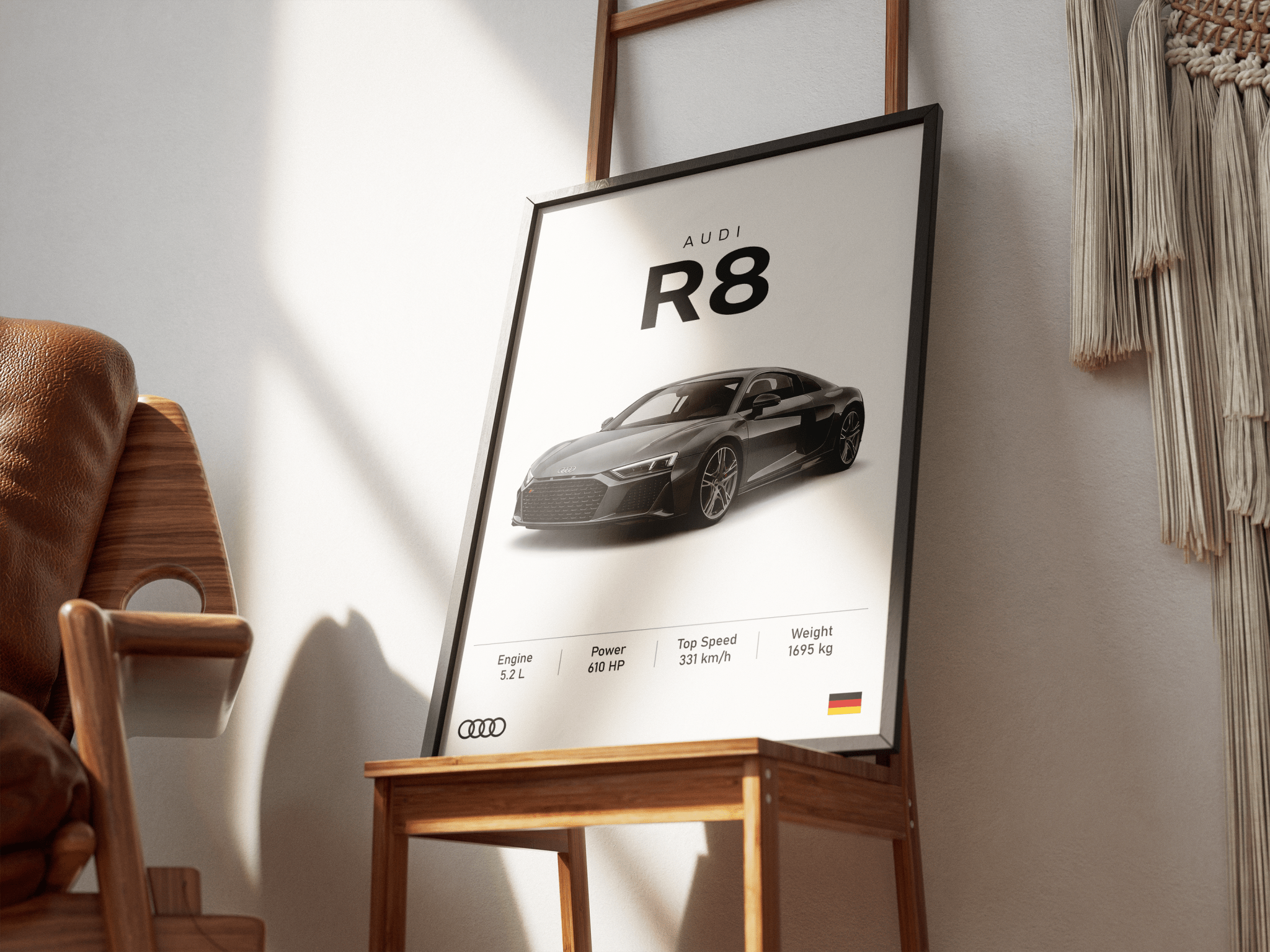 Audi R8 2.0 poster styled room photo 4