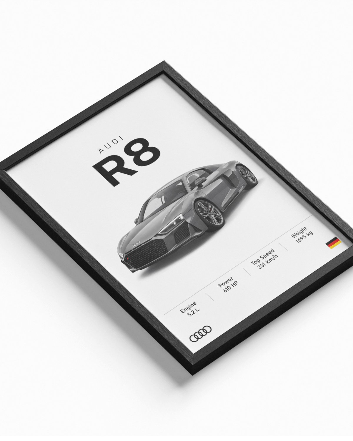 Audi R8 2.0 poster styled room photo 1