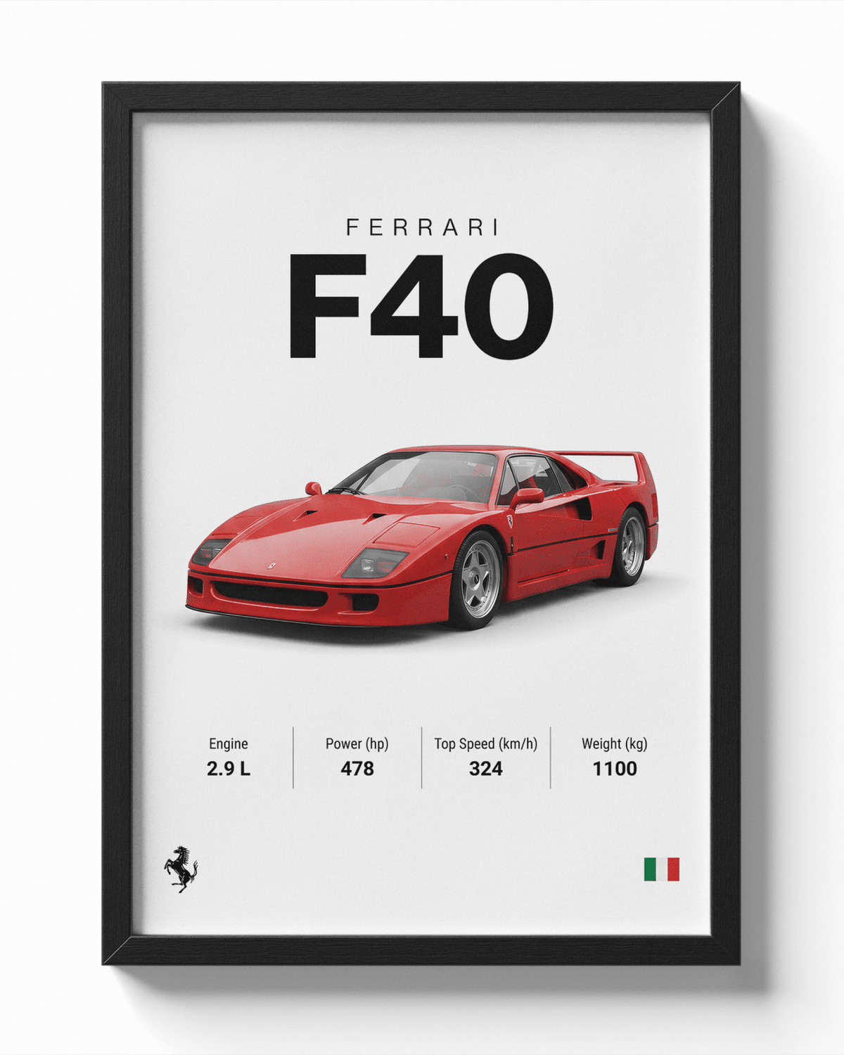Ferrari F40 poster — Framory Prints
