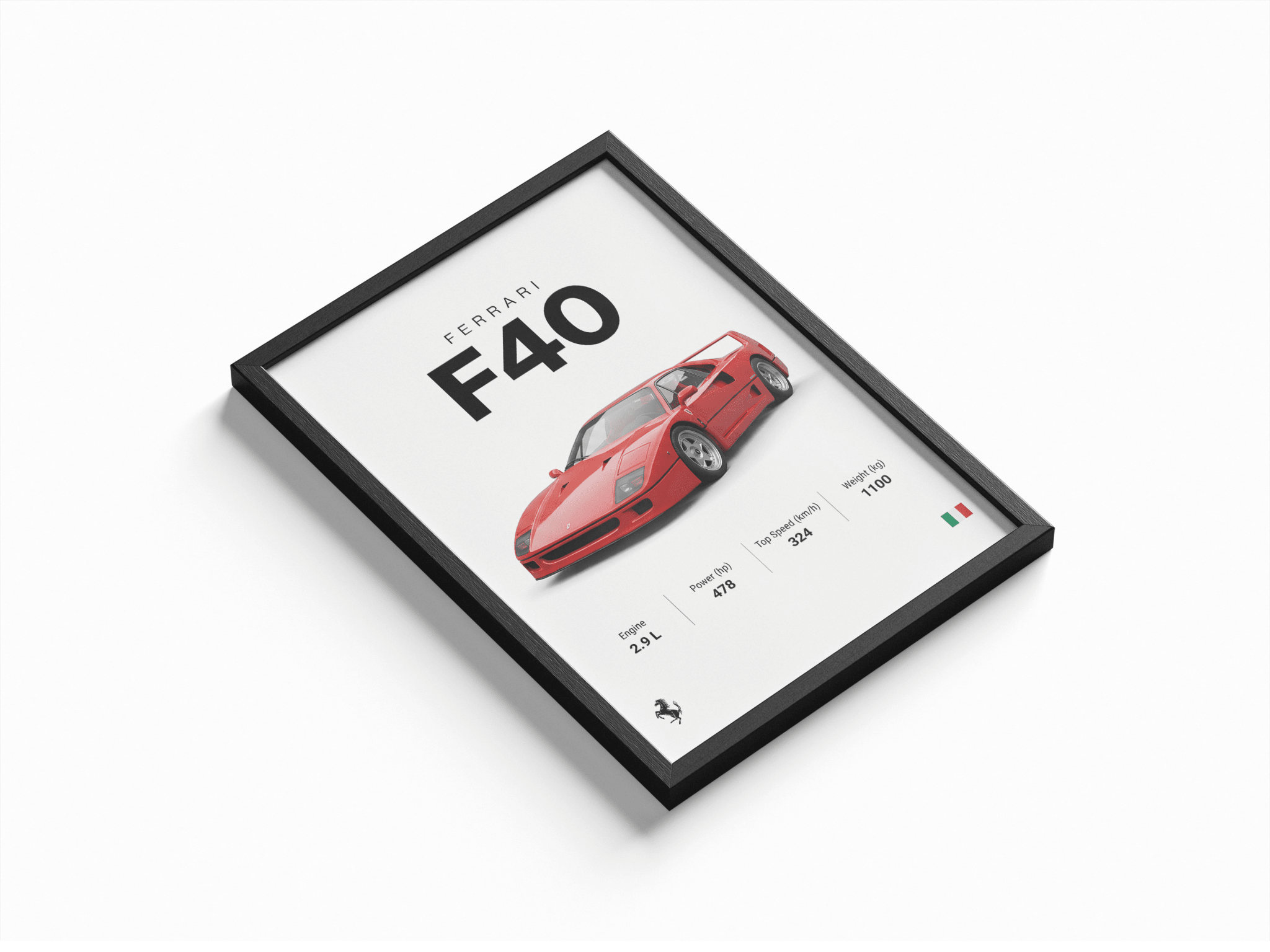Ferrari F40 poster styled room photo 1