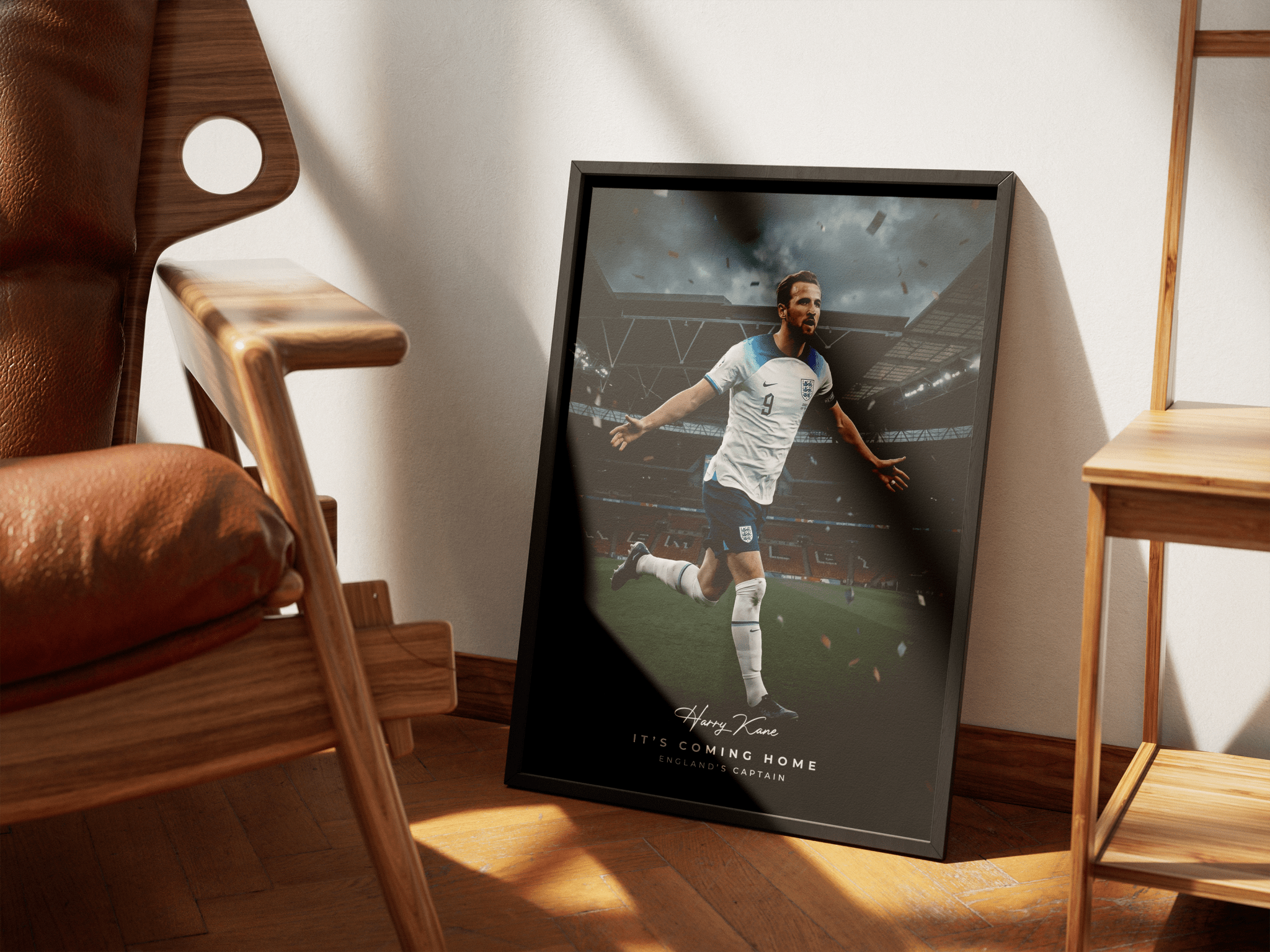 "It's Coming Home" — Harry Kane poster styled room photo 6