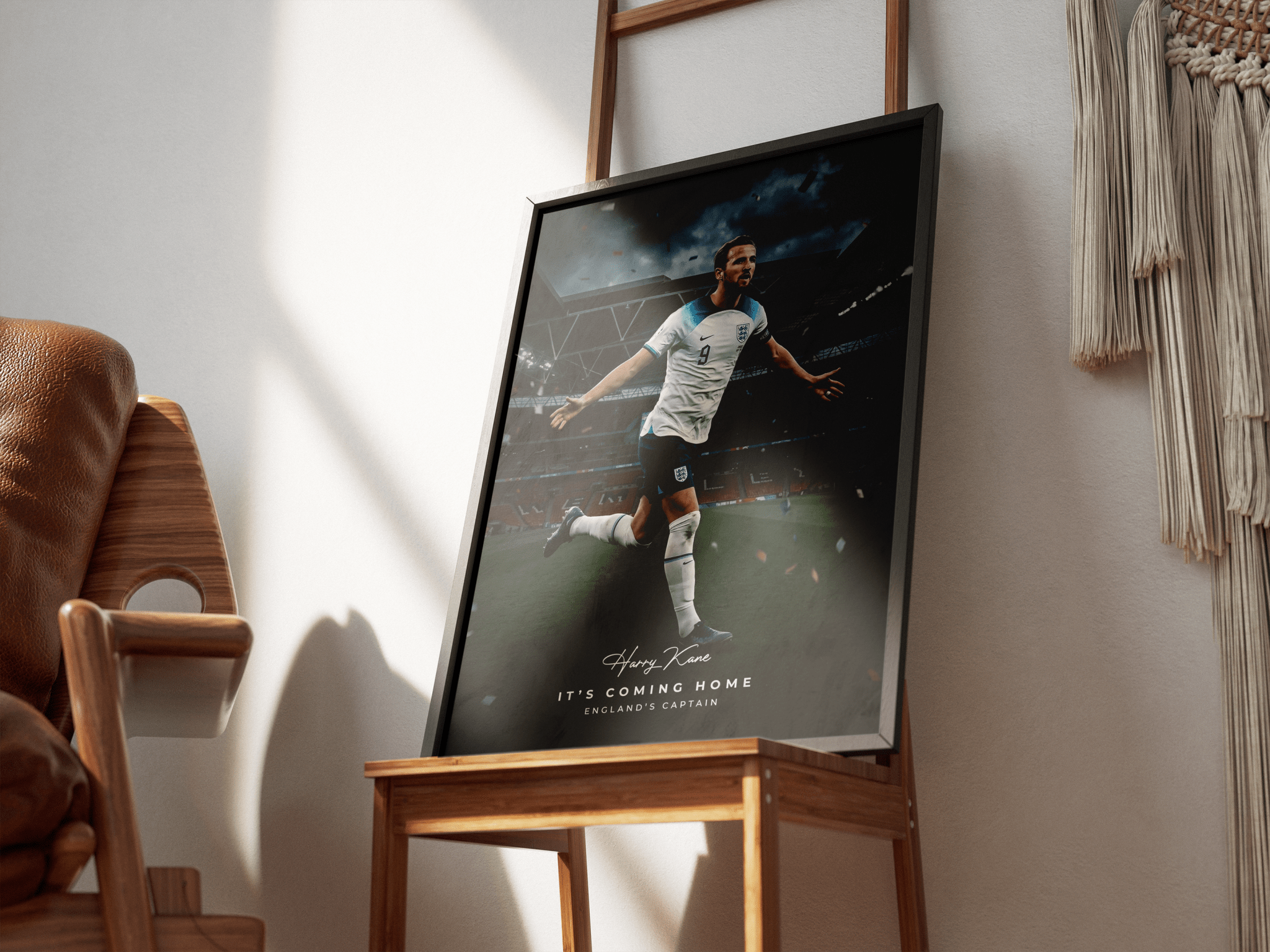 "It's Coming Home" — Harry Kane poster styled room photo 7