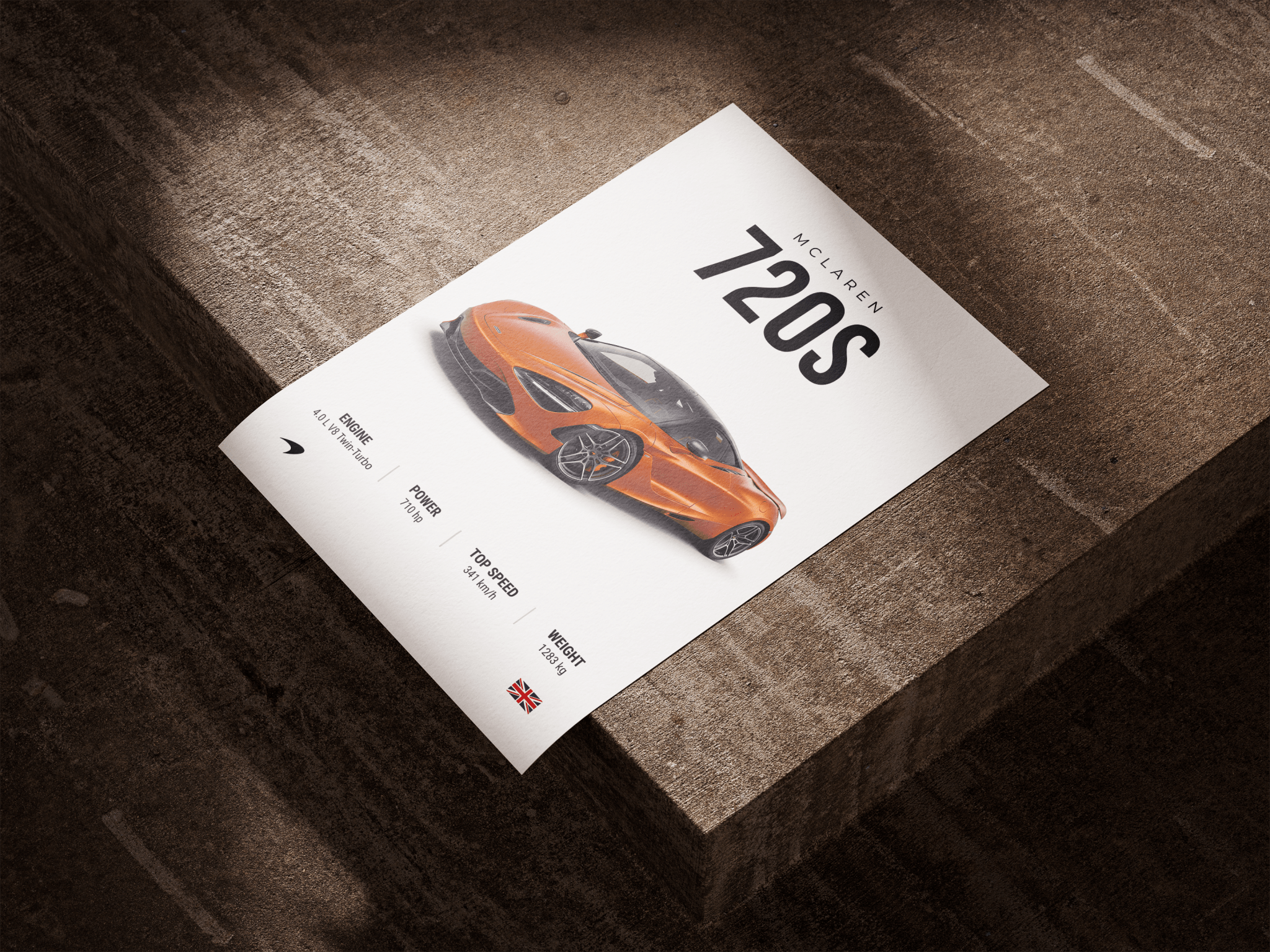 McLaren 720S poster styled room photo 2
