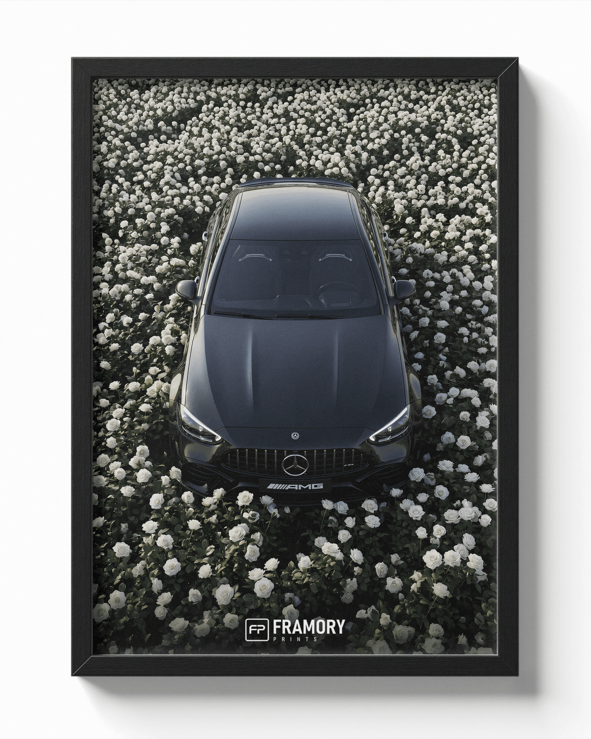 Mercedes C63S White Flowers poster — Framory Prints