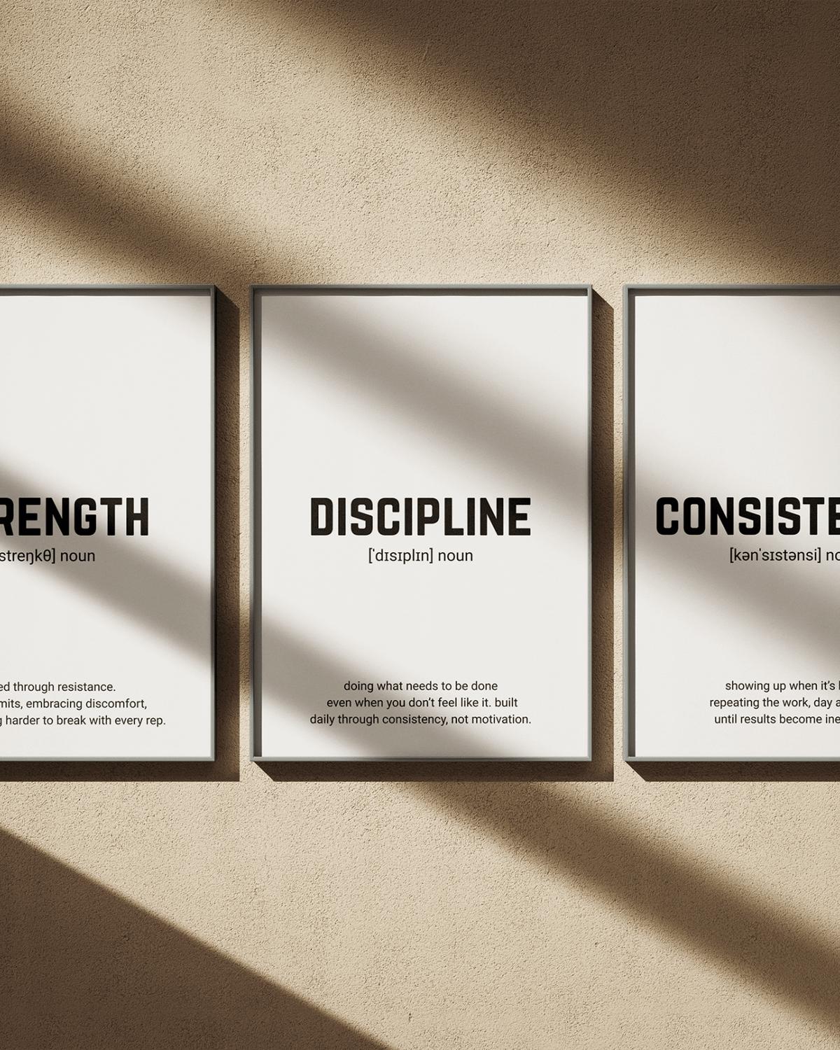 Gym Posters (SET OF 3) poster styled room photo 1