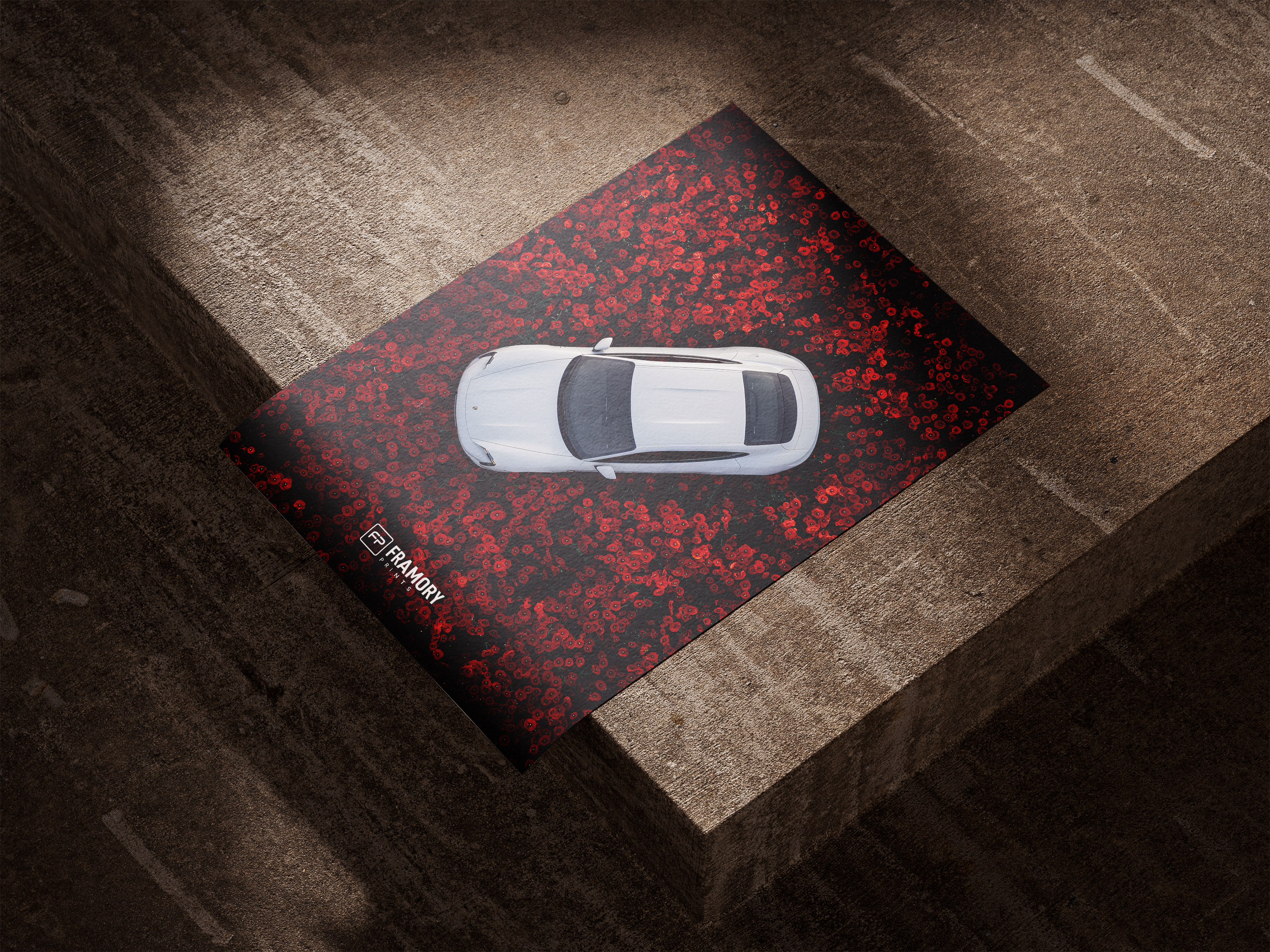 Porsche Taycan Red Flowers