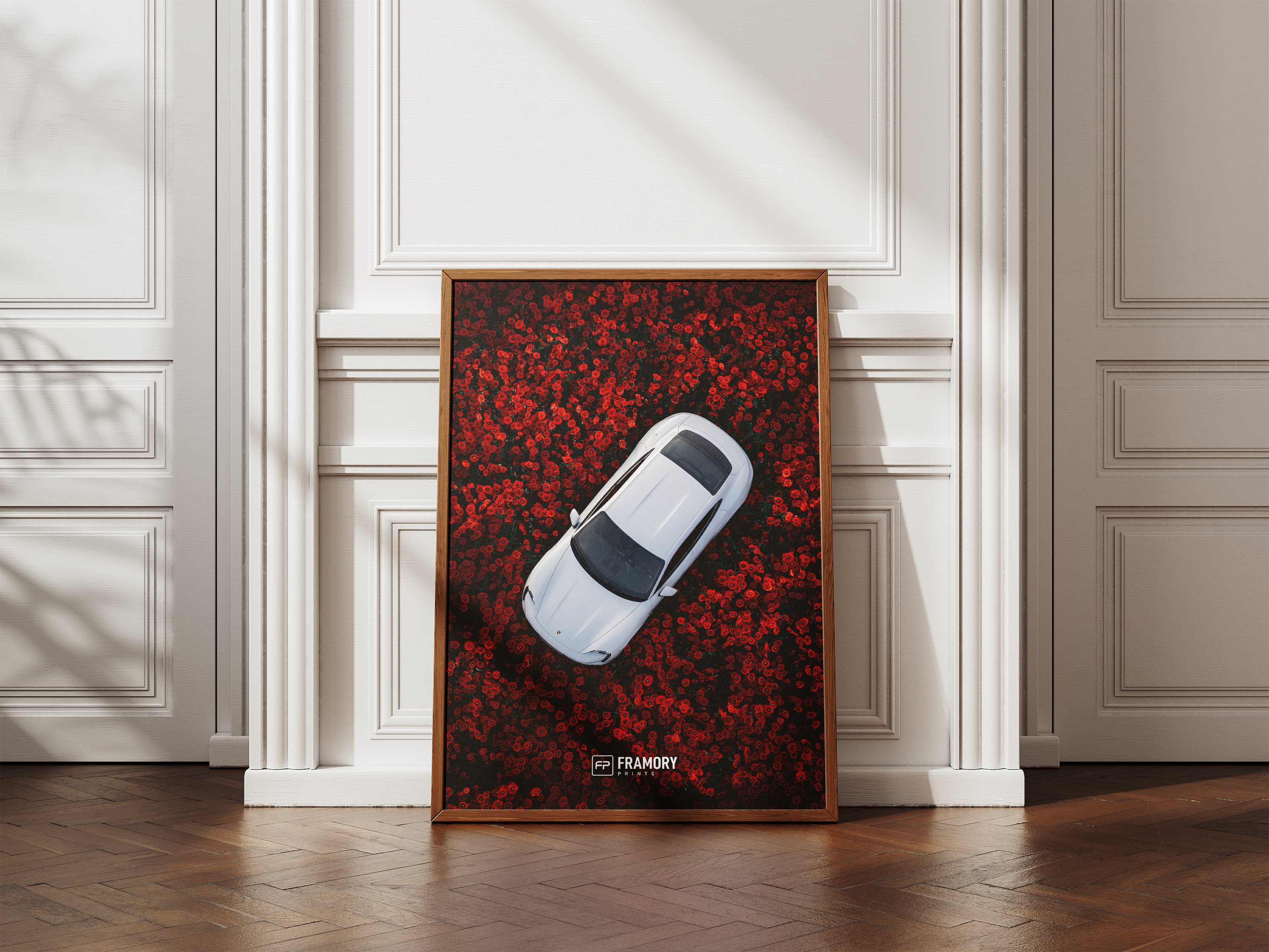 Porsche Taycan Red Flowers