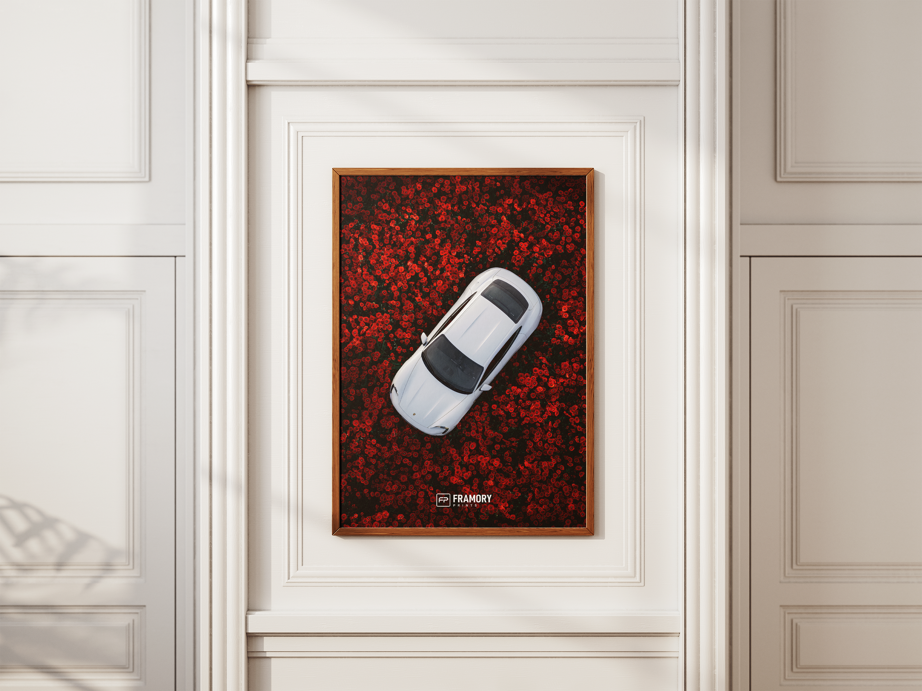 Porsche Taycan Red Flowers