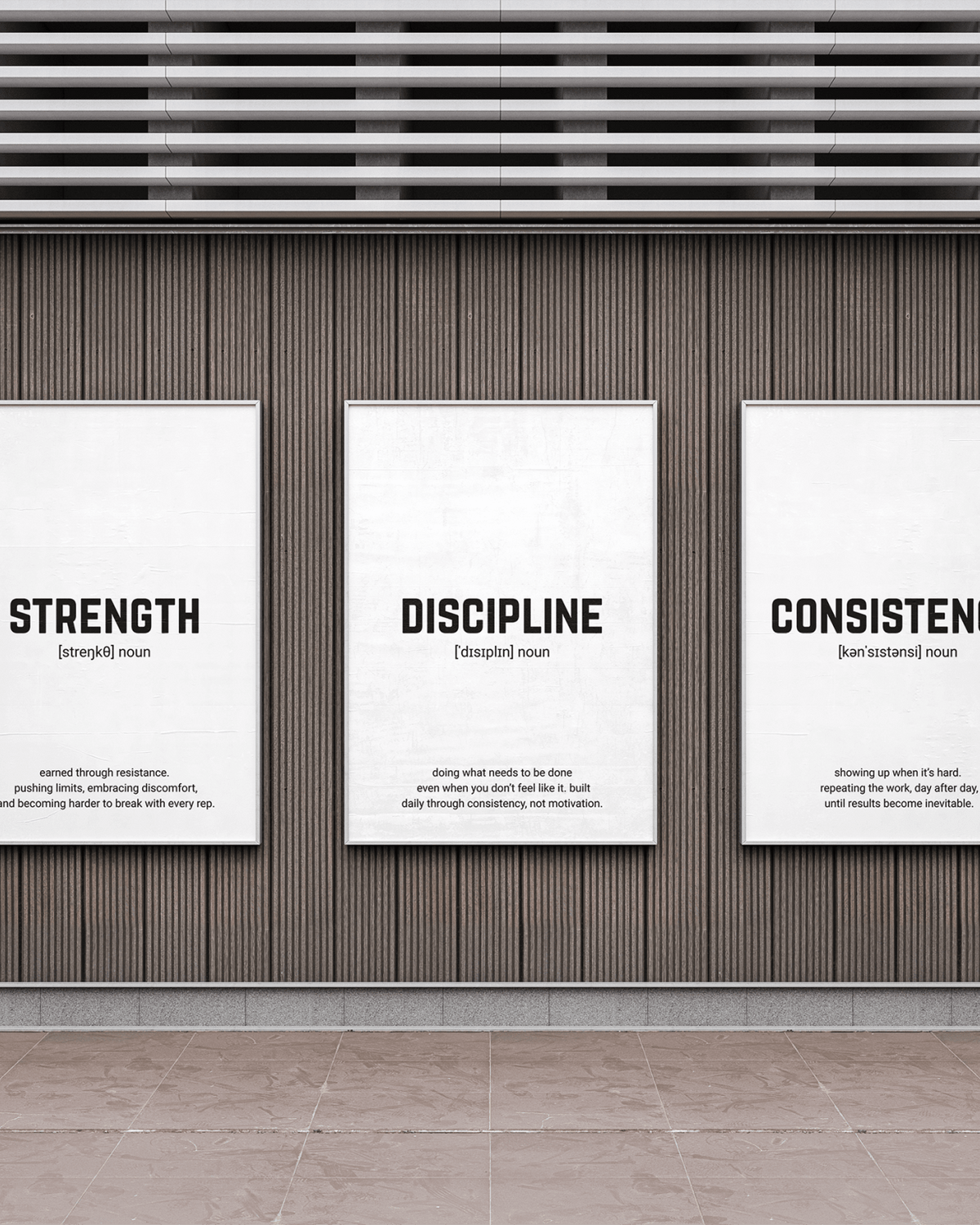 Gym Posters (SET OF 3) poster styled room photo 2