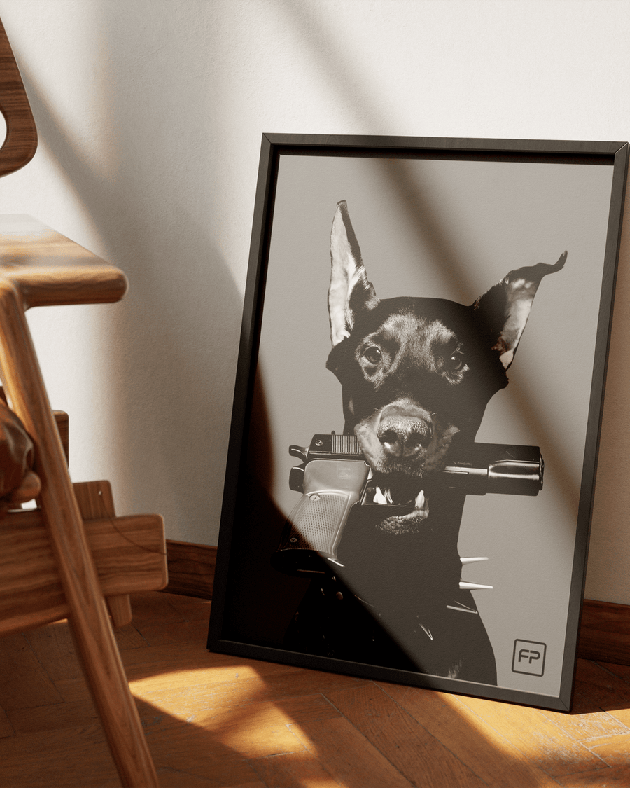 Street Art Dog poster styled room photo 7