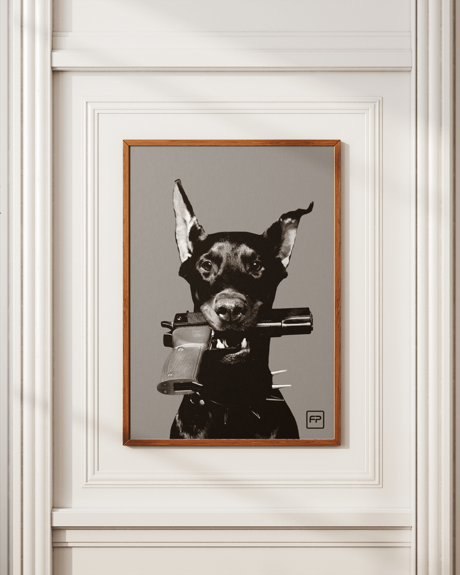 Street Art Dog poster styled room photo 4
