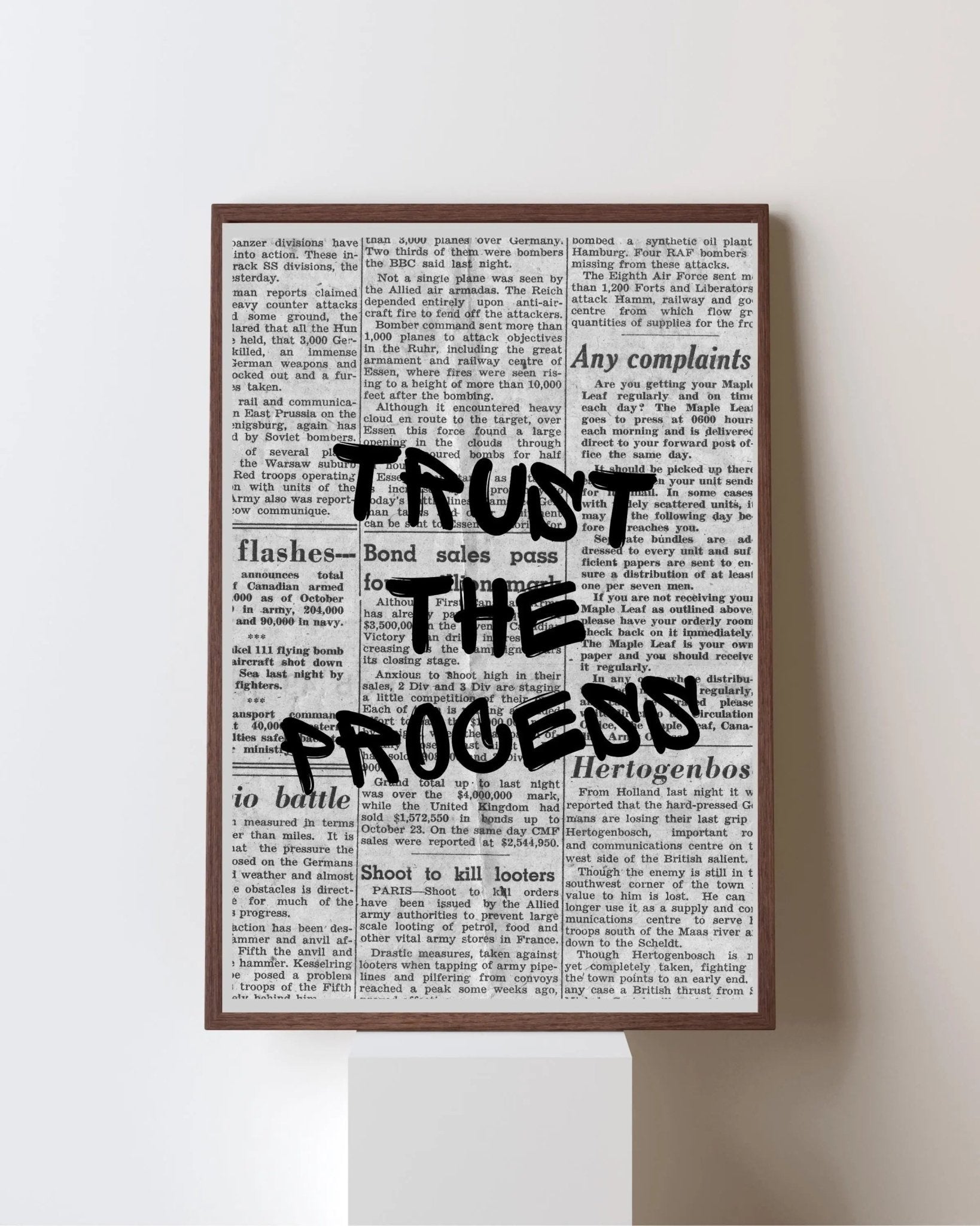 Trust the Process poster styled room photo 6