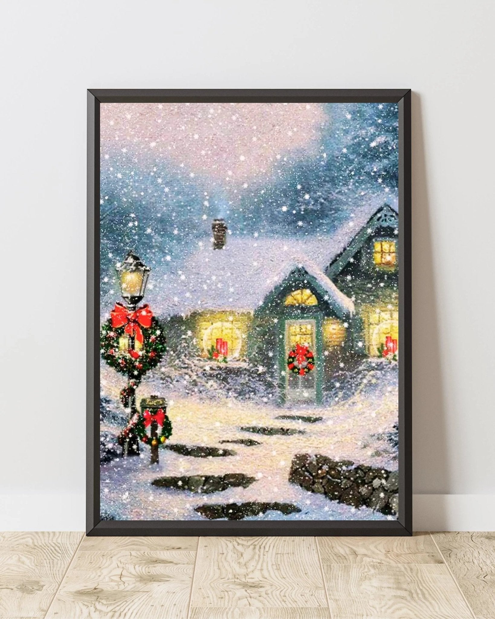 Vintage Christmas House poster — Framory Prints