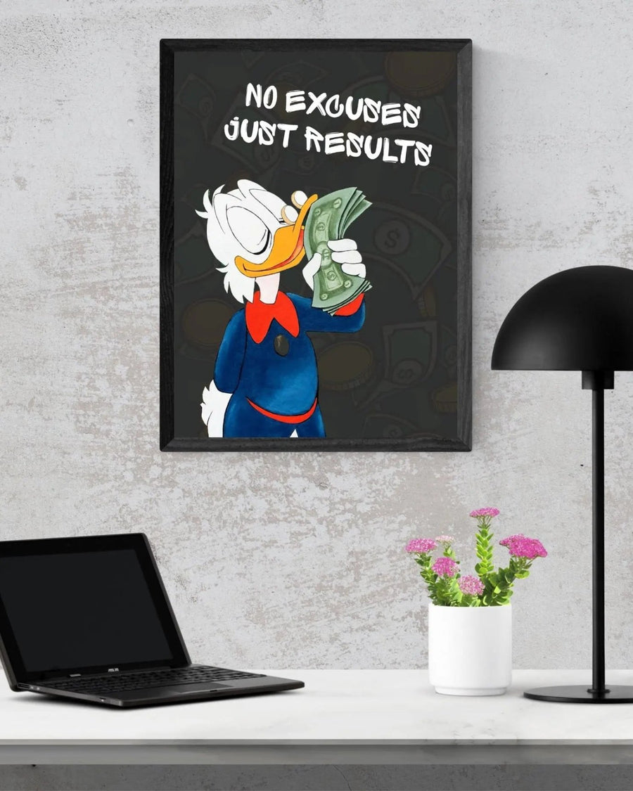 No Excuses, Just Results poster styled room photo 7
