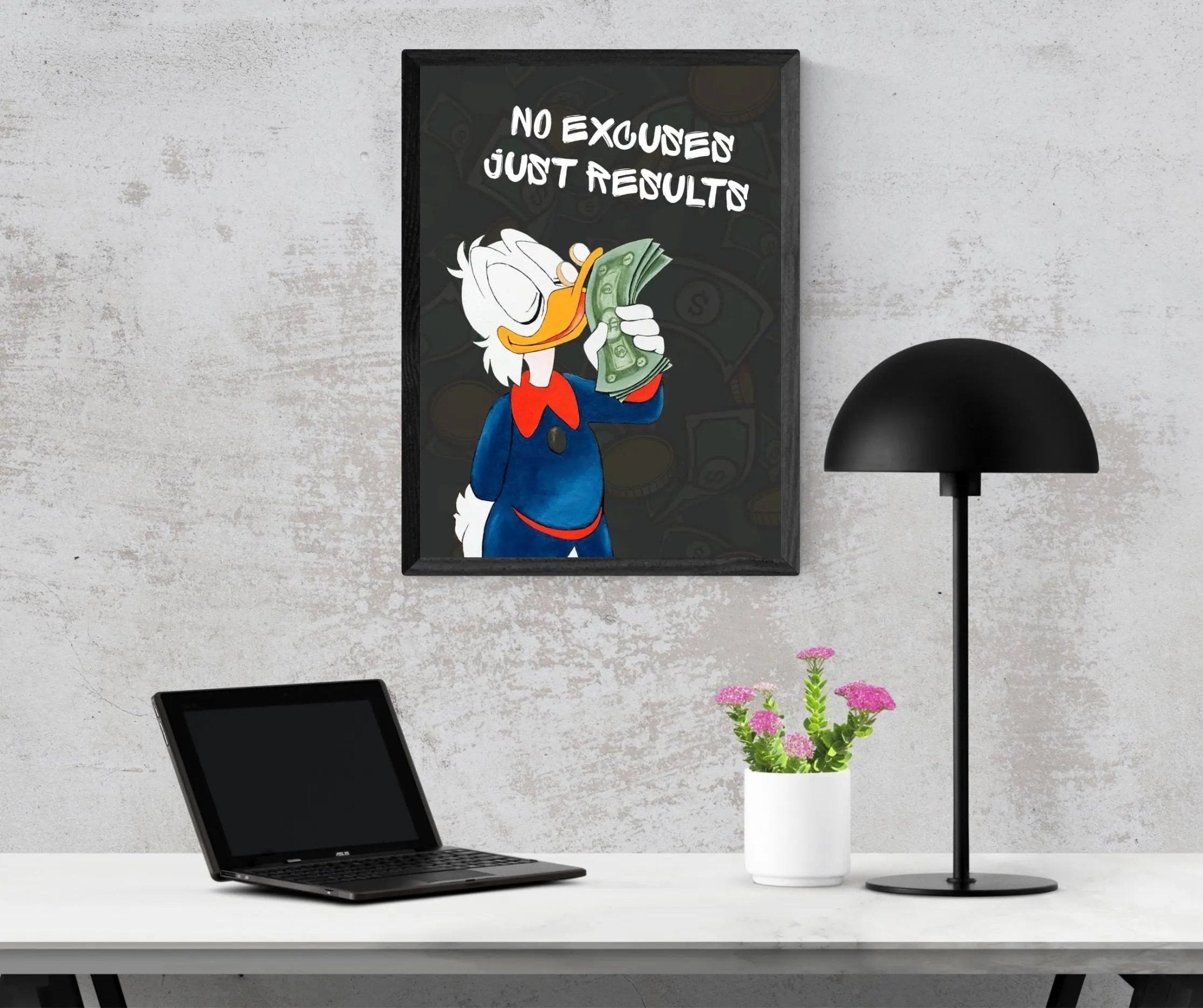 No Excuses, Just Results poster styled room photo 7