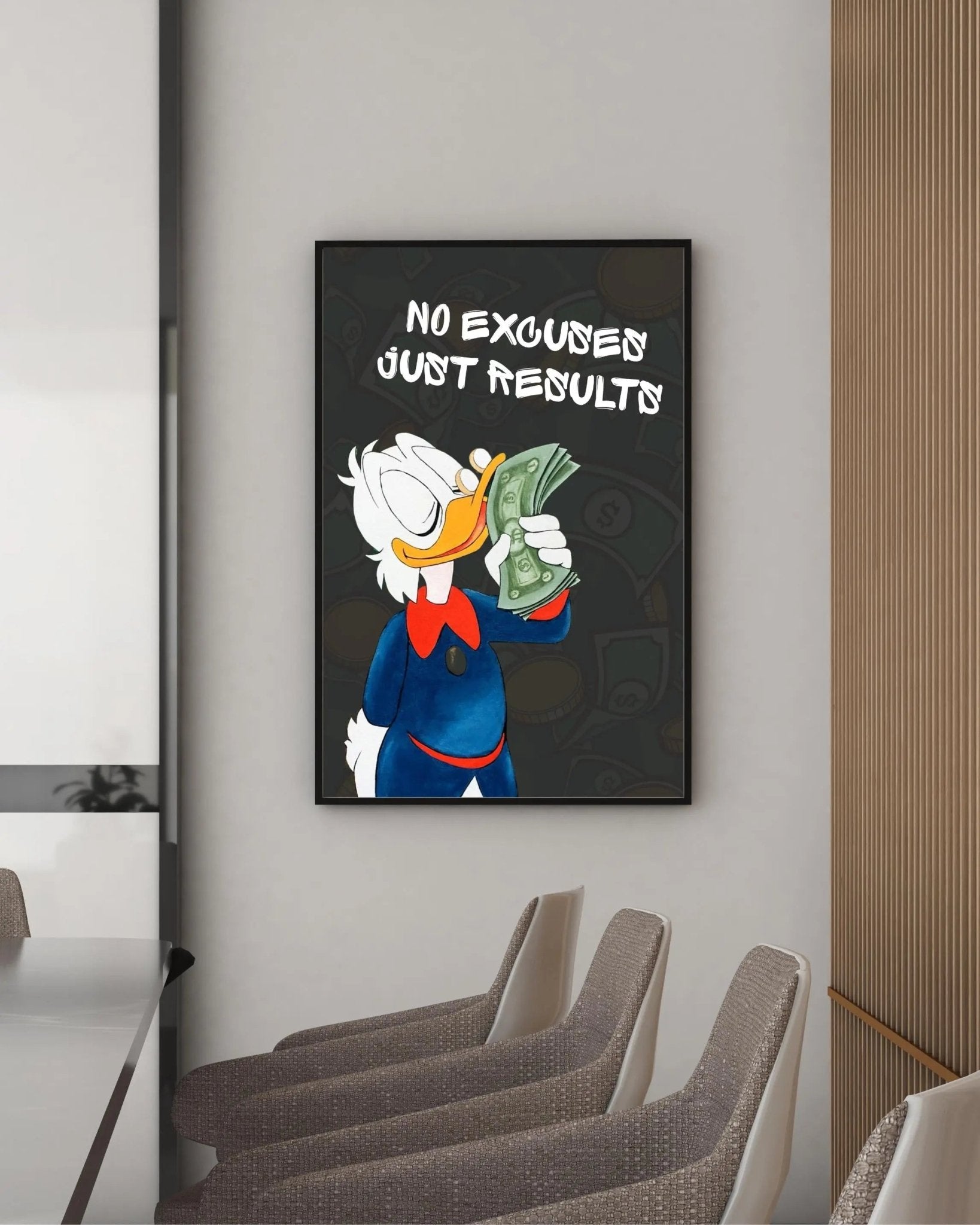 No Excuses, Just Results poster styled room photo 6
