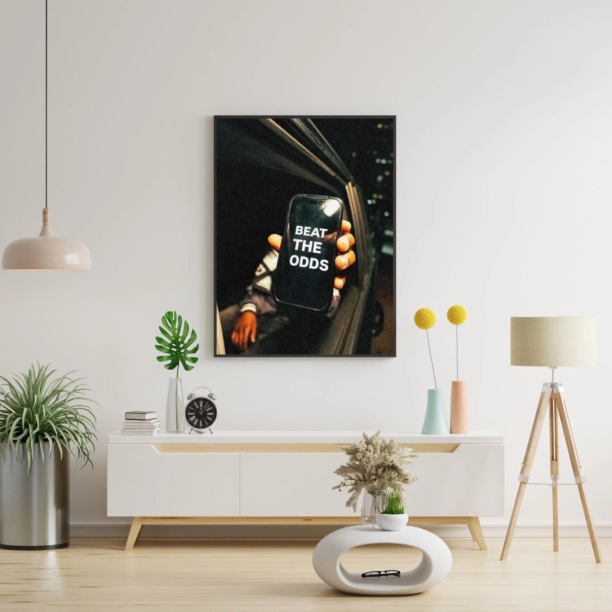 Beat the Odds poster styled room photo 3