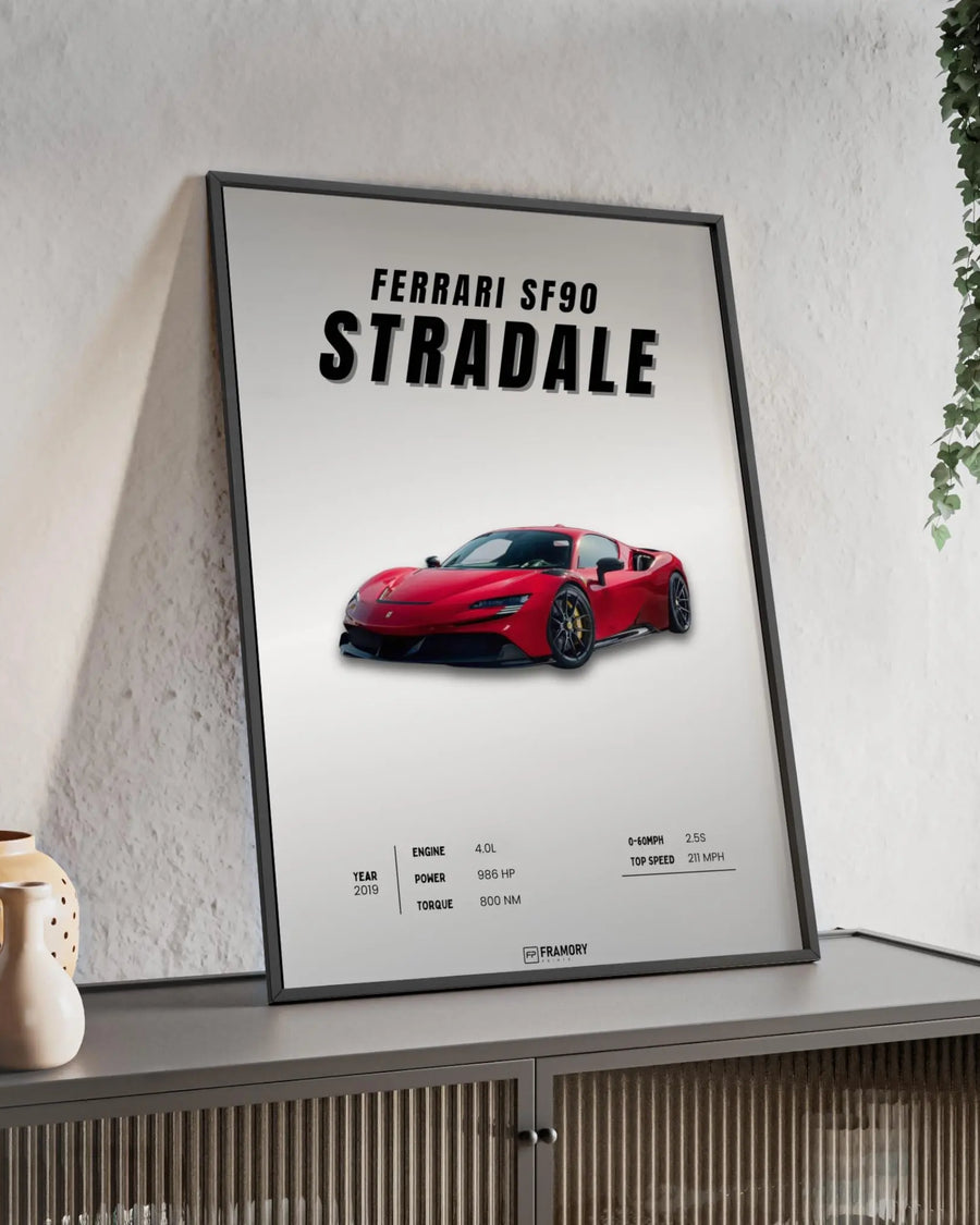 Ferrari SF90 Stradale poster styled room photo 2