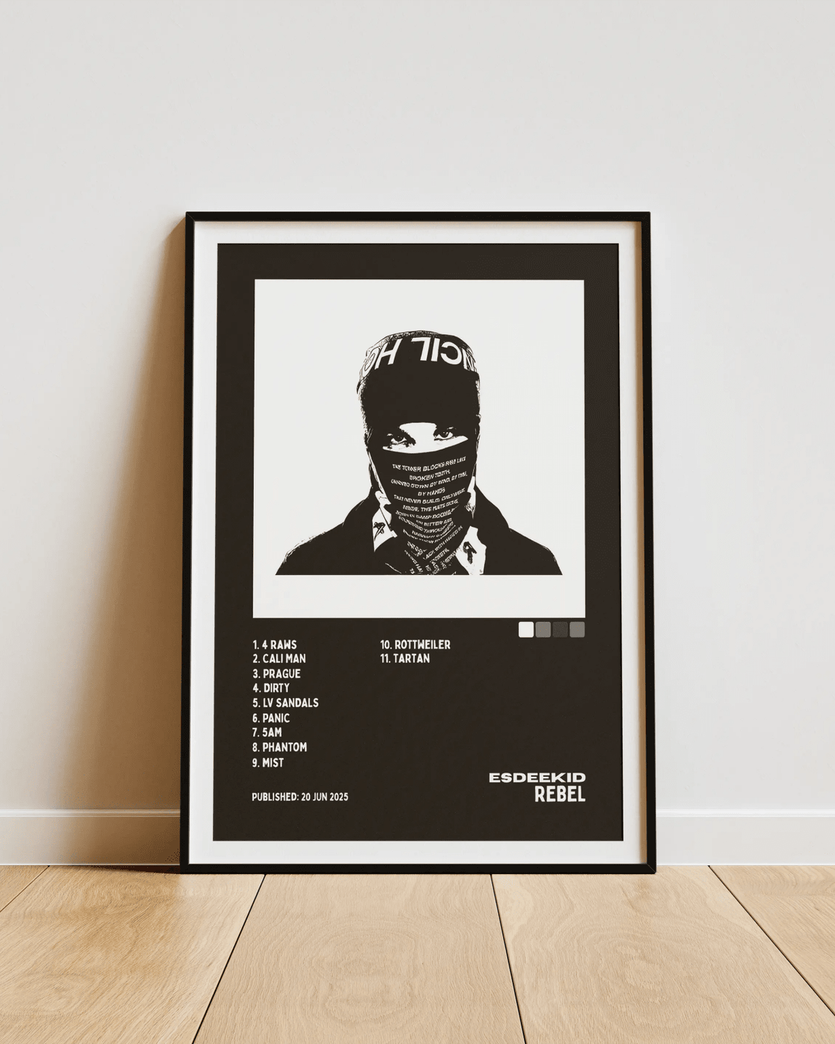 Rebel - EsDeeKid: A Fresh Take on Hip-Hop poster design close-up