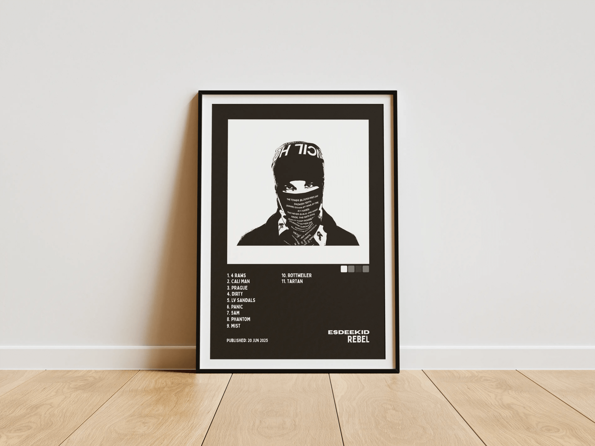 Rebel - EsDeeKid: A Fresh Take on Hip-Hop poster design close-up