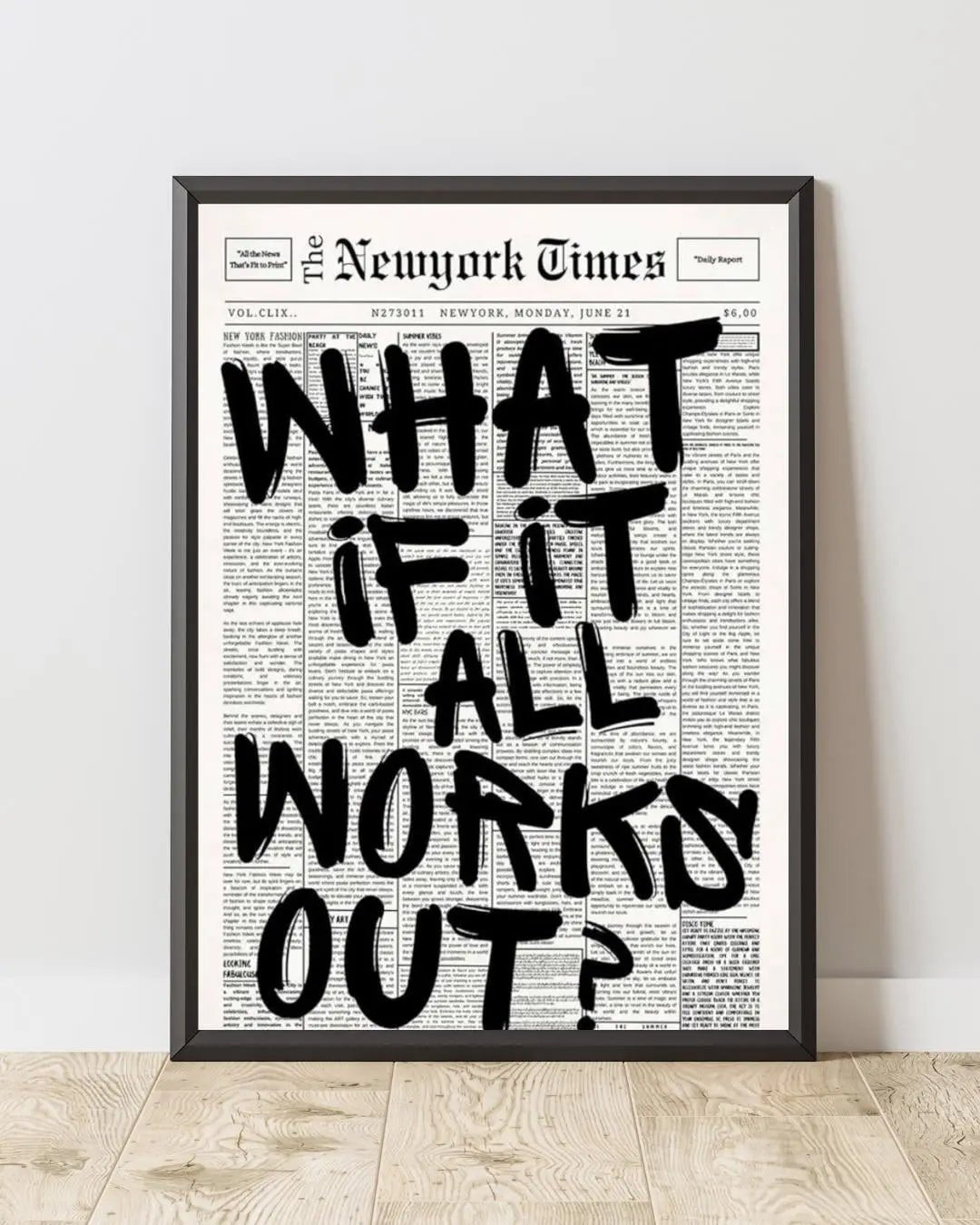 What if it all works out? poster styled room photo 1