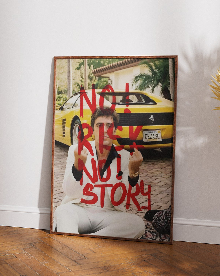 No Risk, No Story in Red poster styled room photo 5