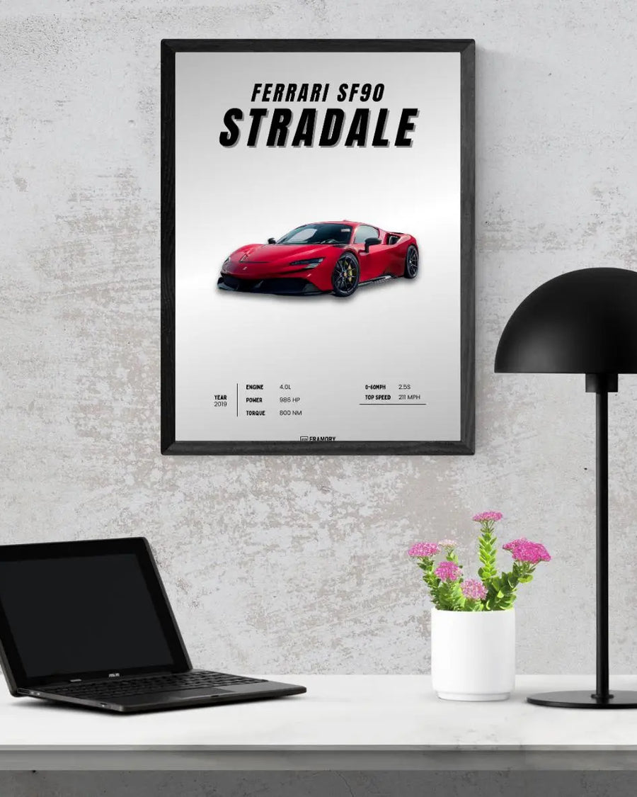 Ferrari SF90 Stradale poster styled room photo 6