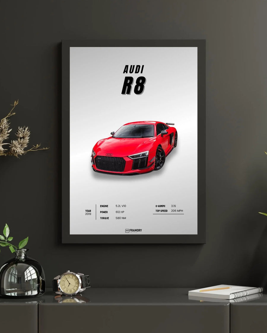 Audi R8 poster styled room photo 8