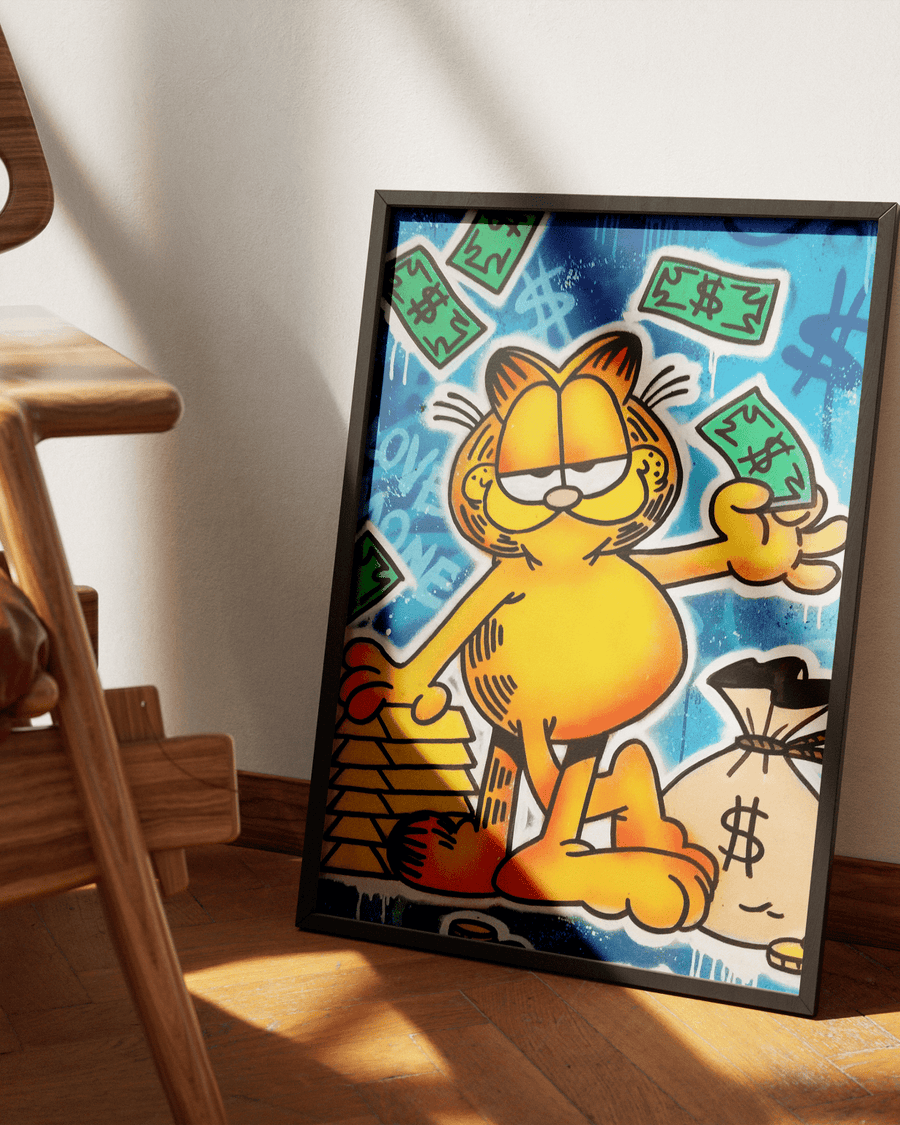 Garfield Money poster design close-up
