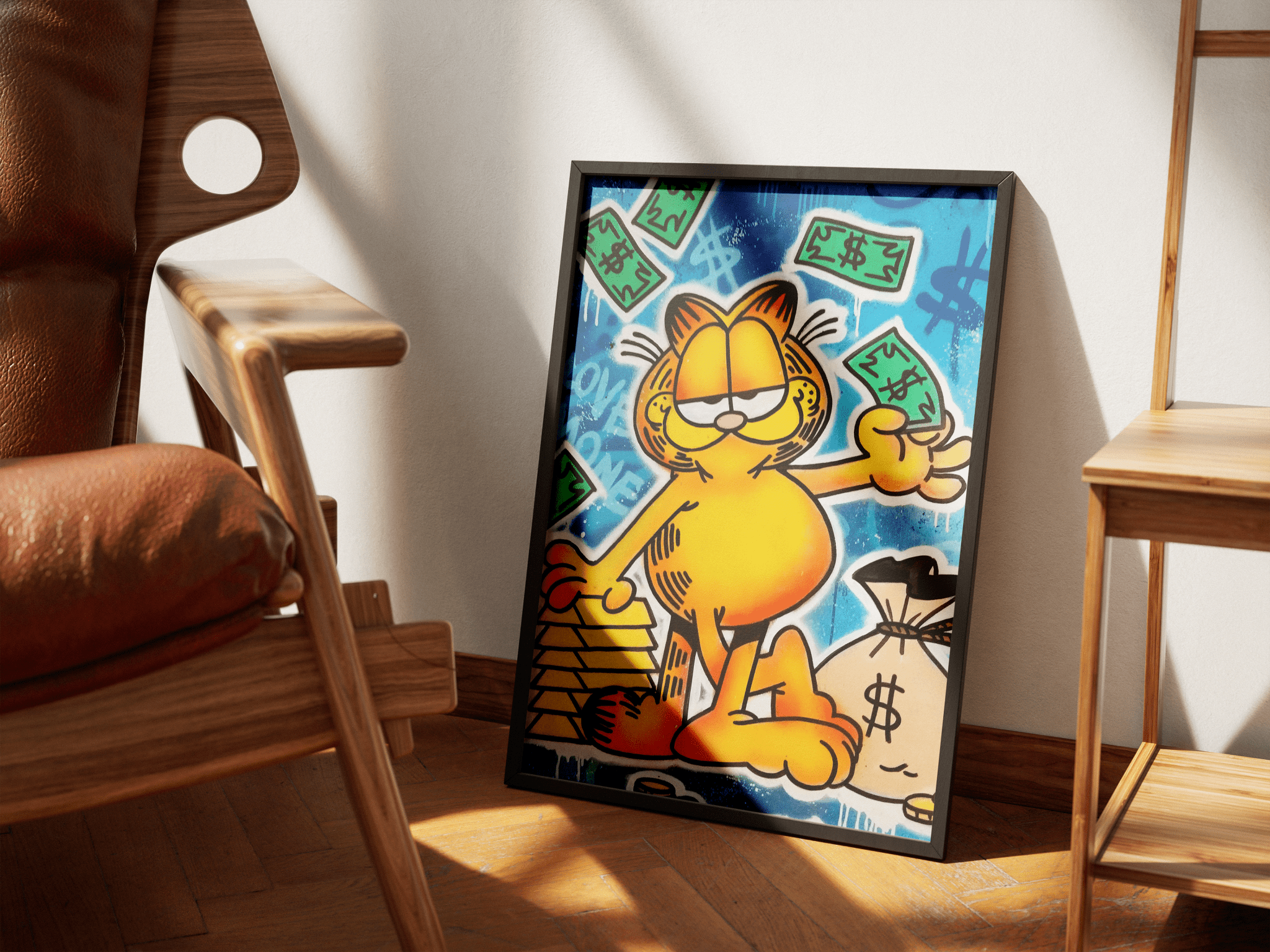 Garfield Money poster design close-up