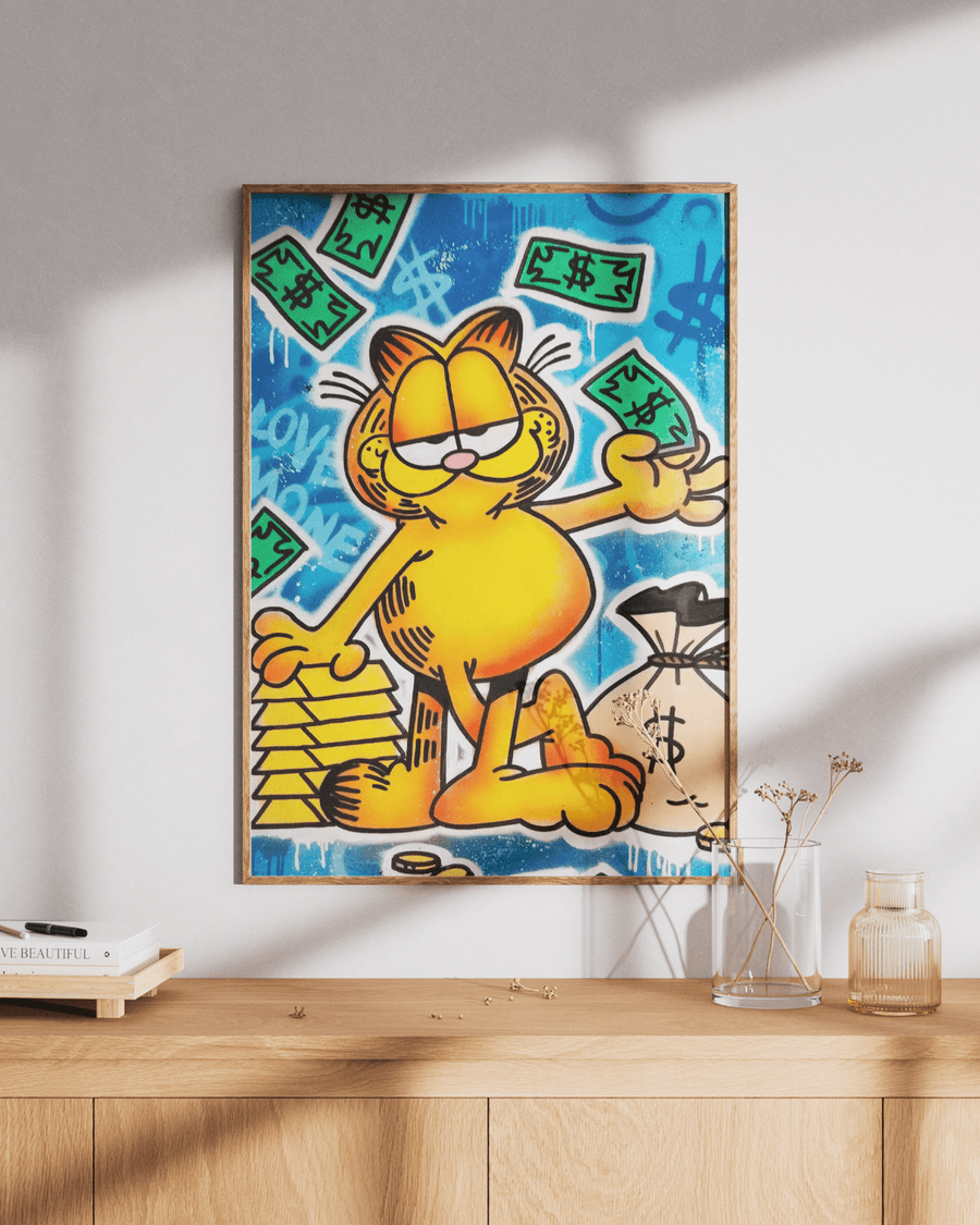 Garfield Money poster design close-up