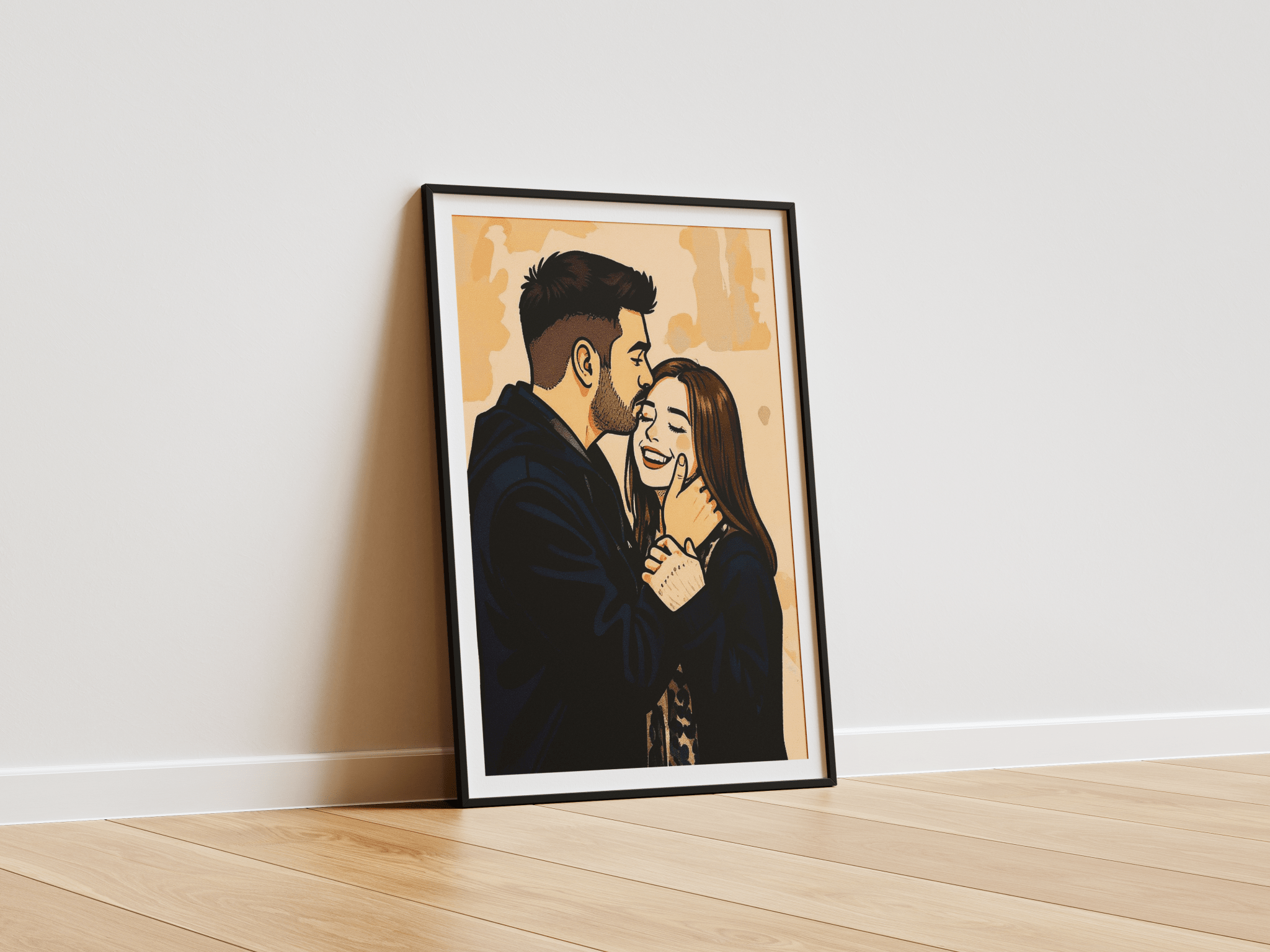 Custom Cartoon Poster of Couple/Friends poster design close-up