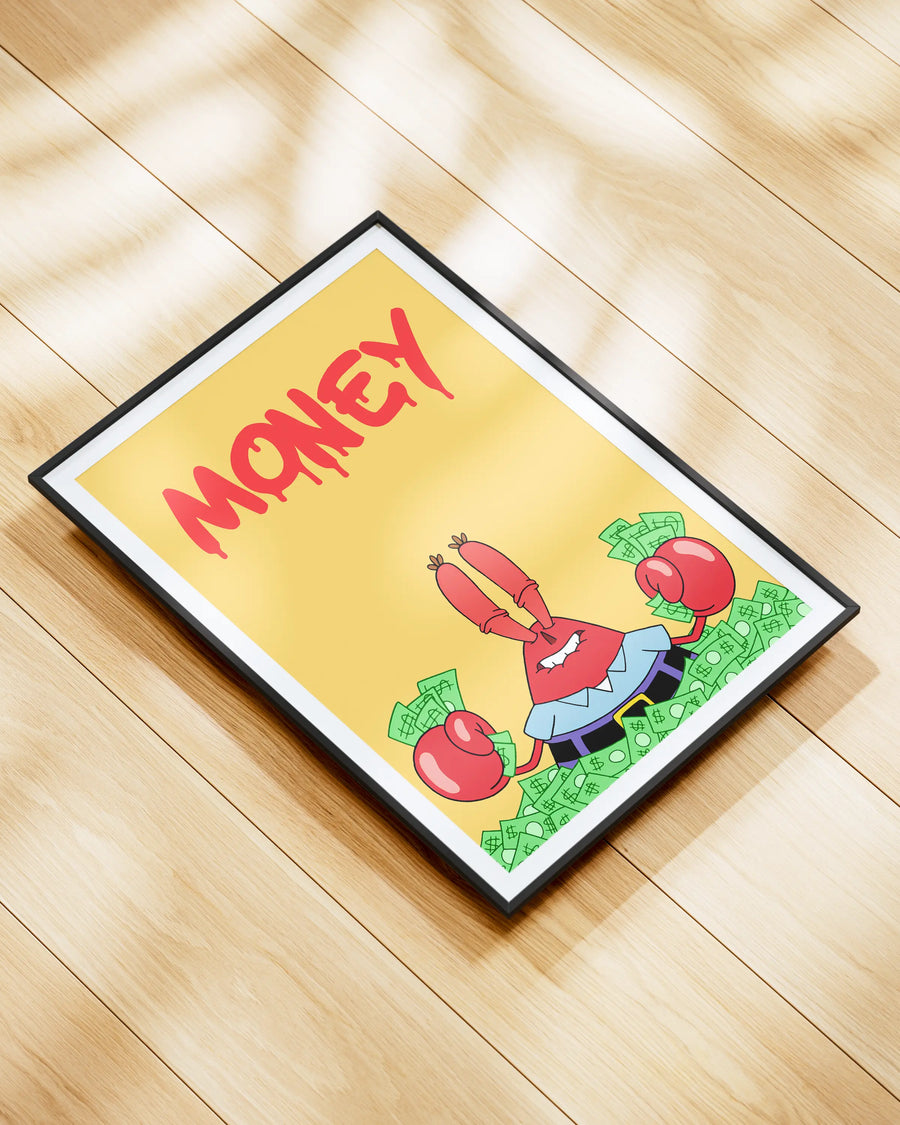 Mr. Krabs Money poster design close-up