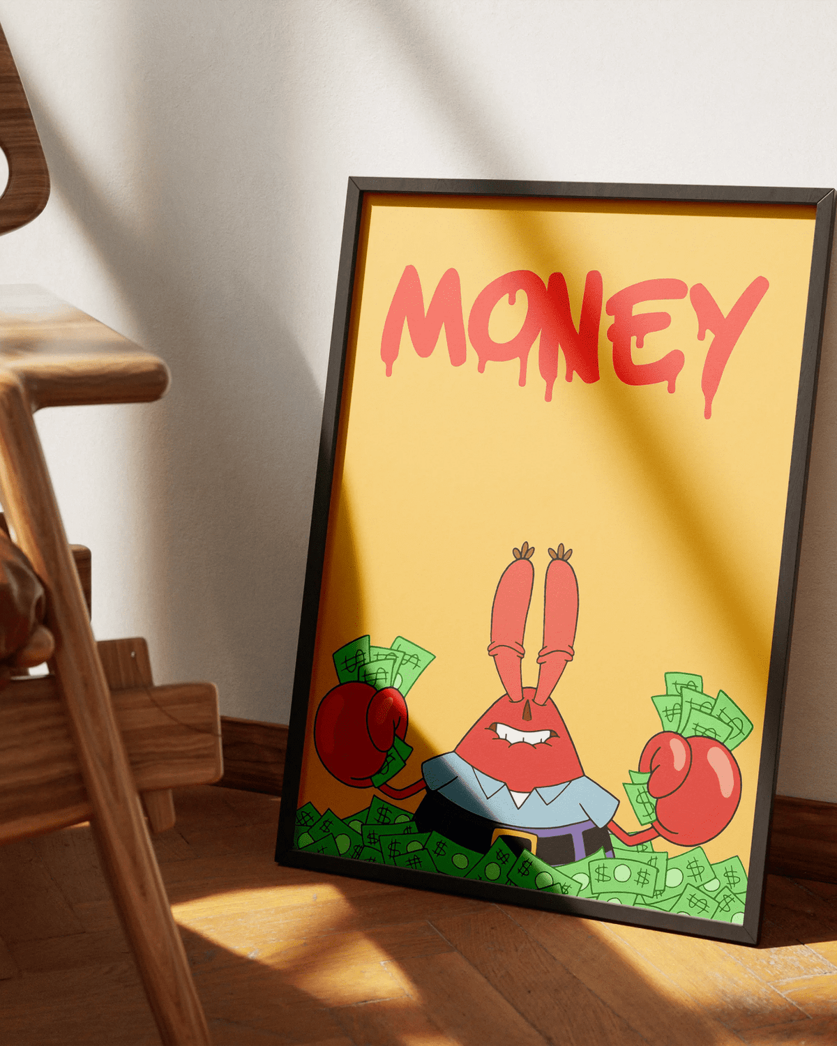 Mr. Krabs Money poster design close-up