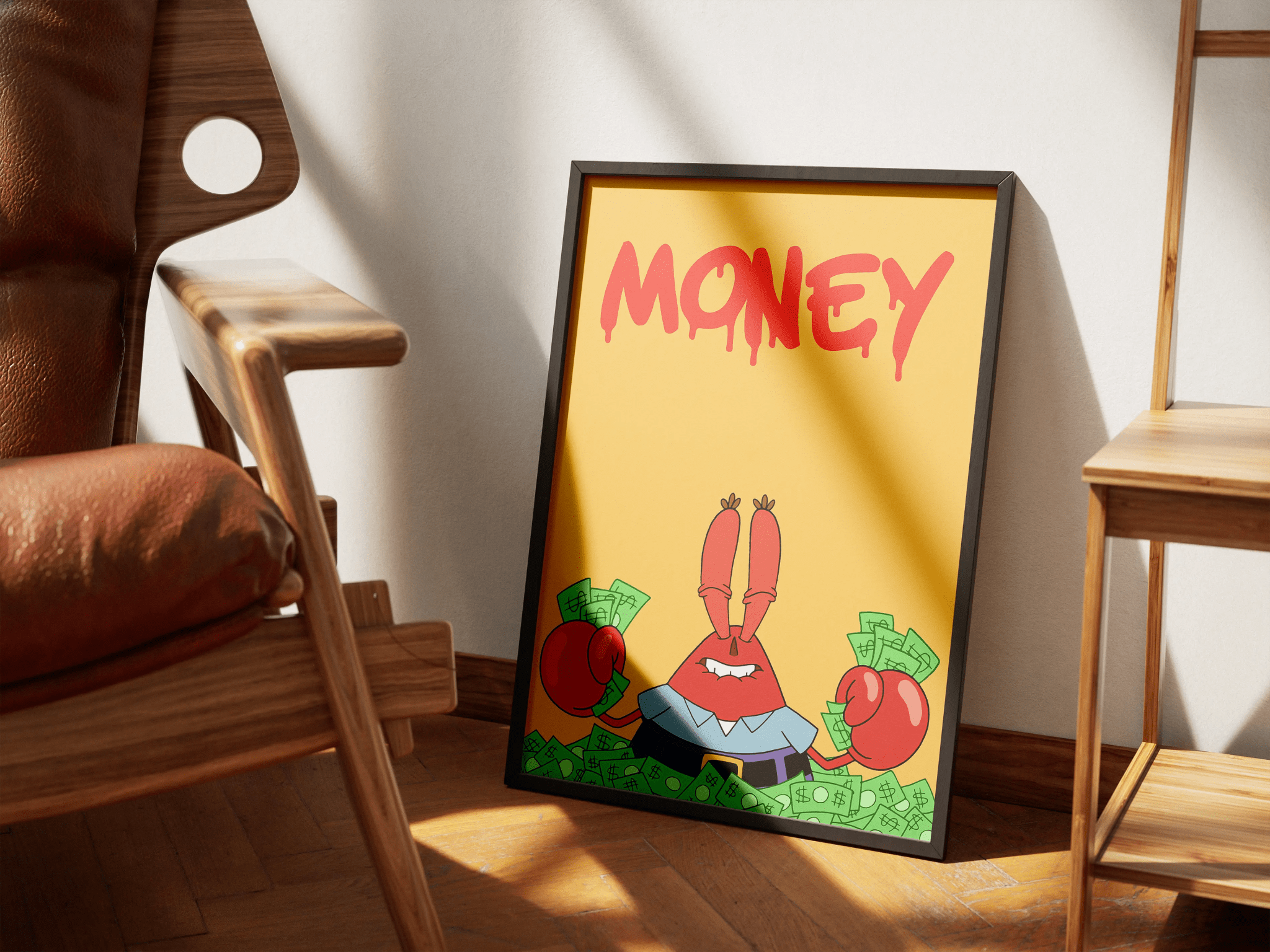 Mr. Krabs Money poster design close-up