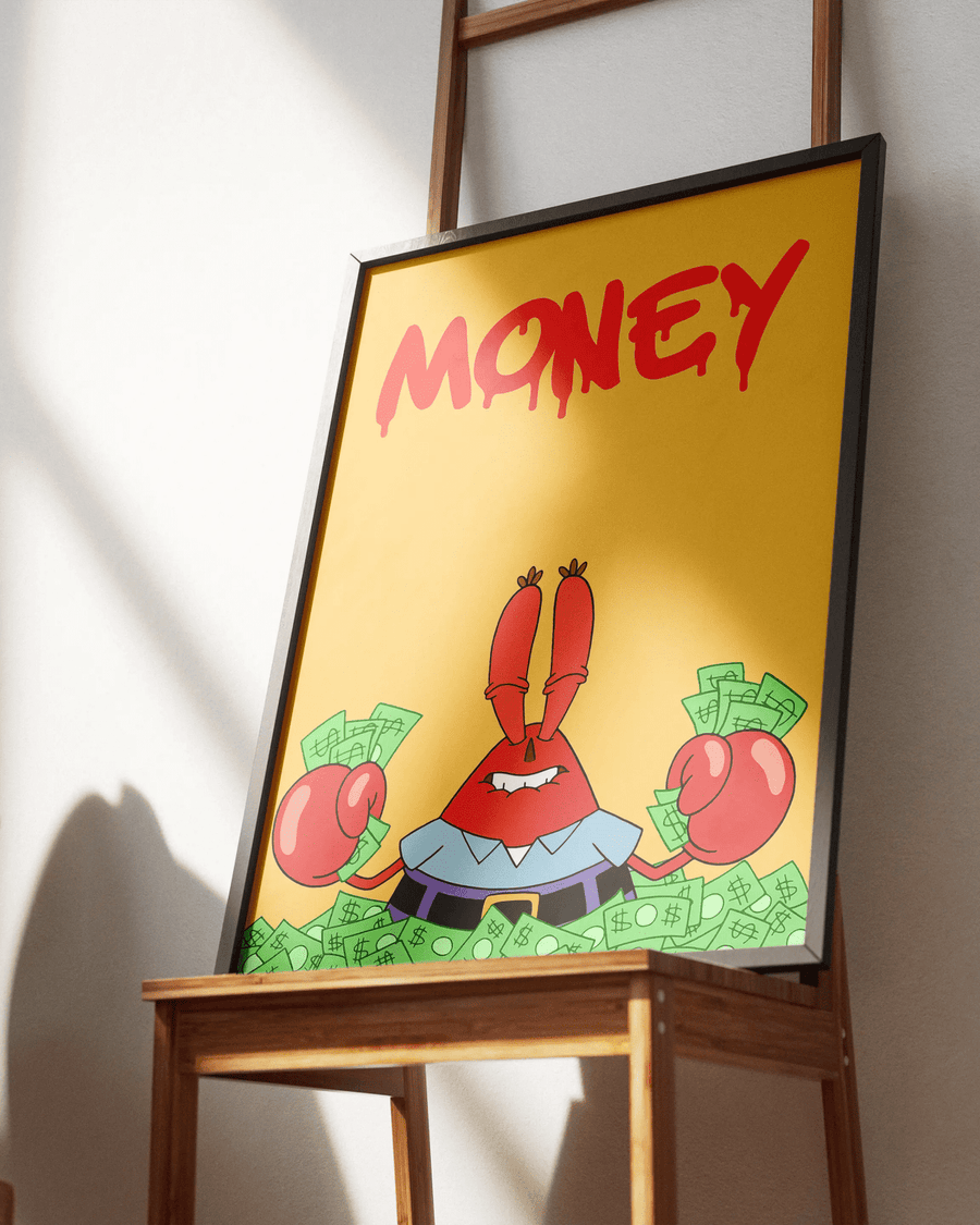 Mr. Krabs Money poster design close-up