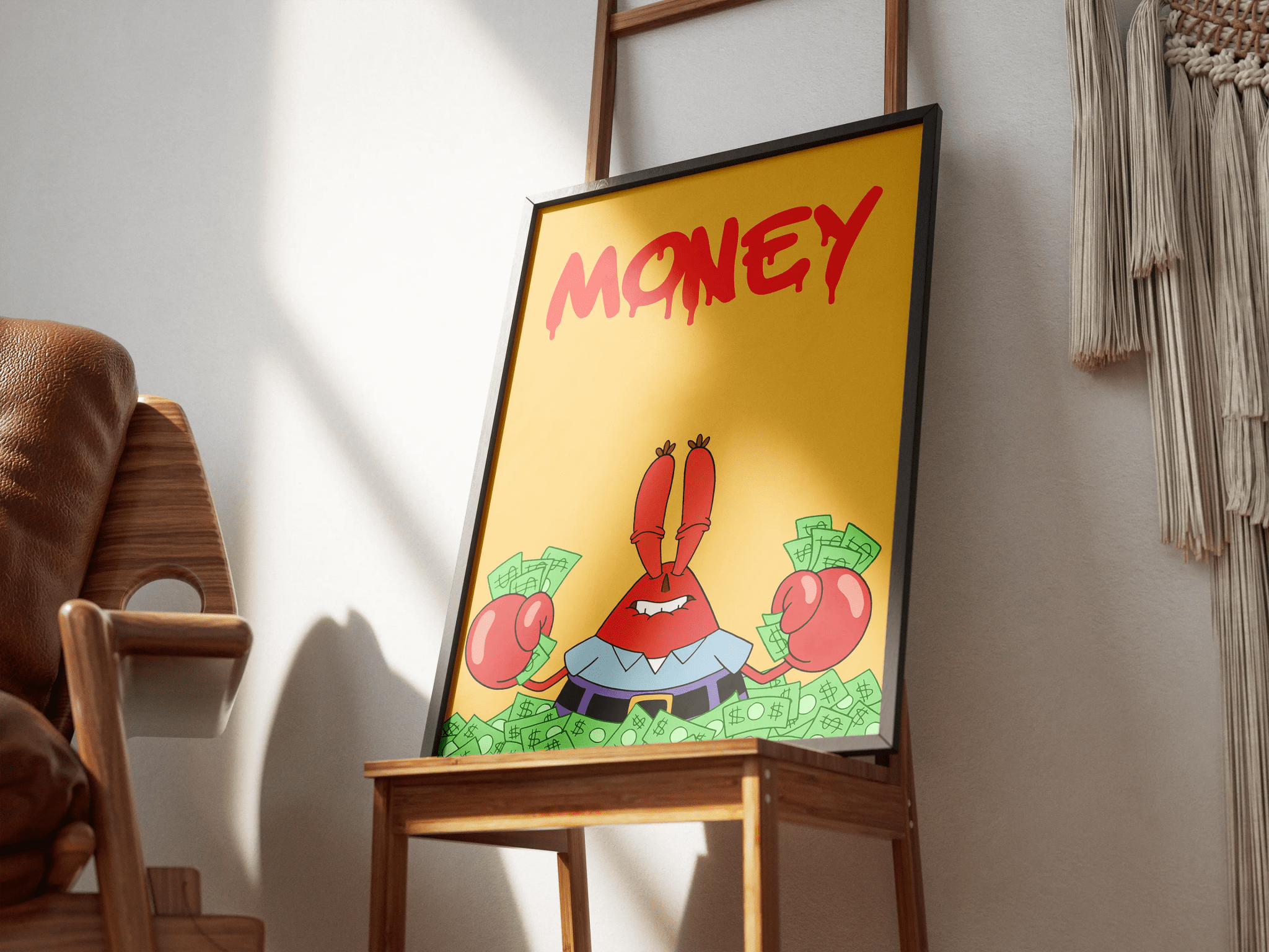 Mr. Krabs Money poster design close-up