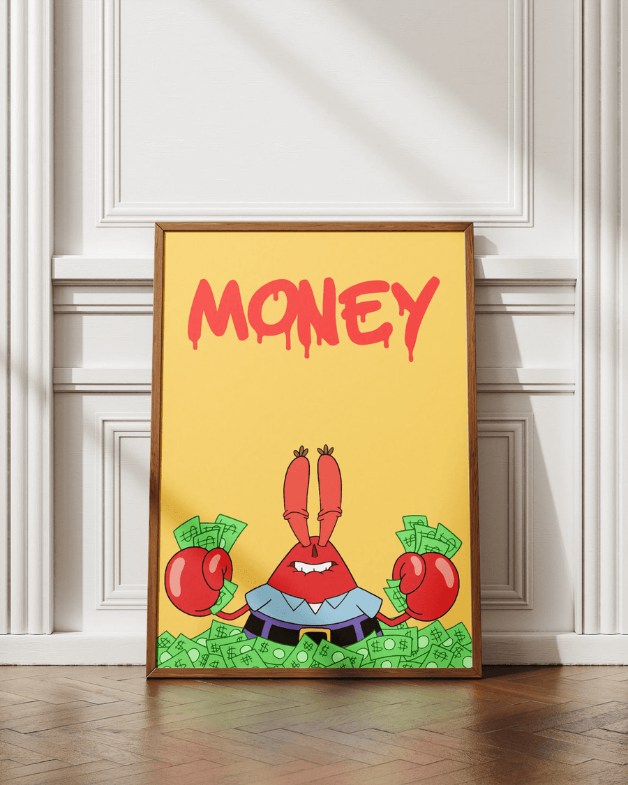 Mr. Krabs Money poster design close-up