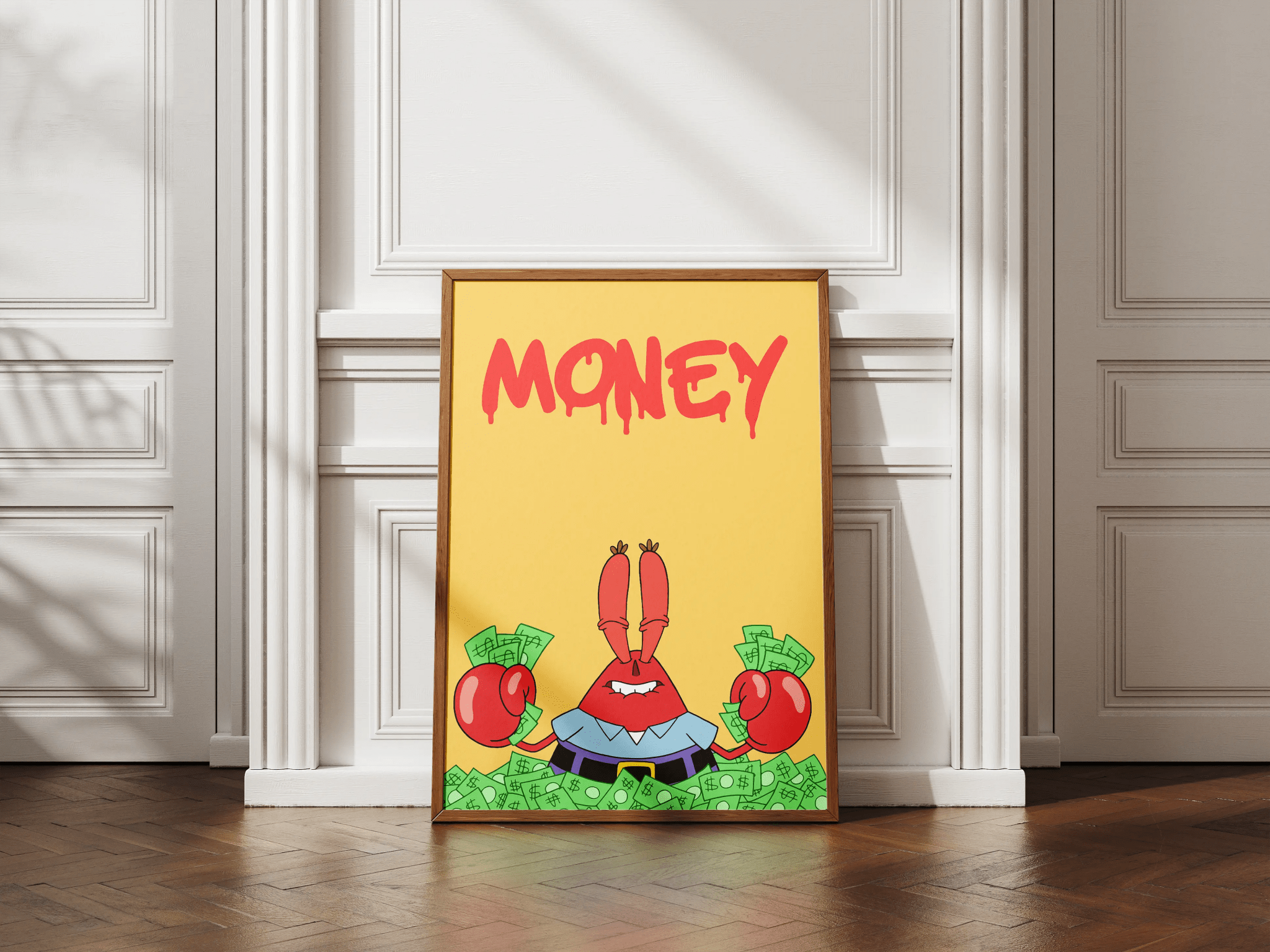 Mr. Krabs Money poster design close-up